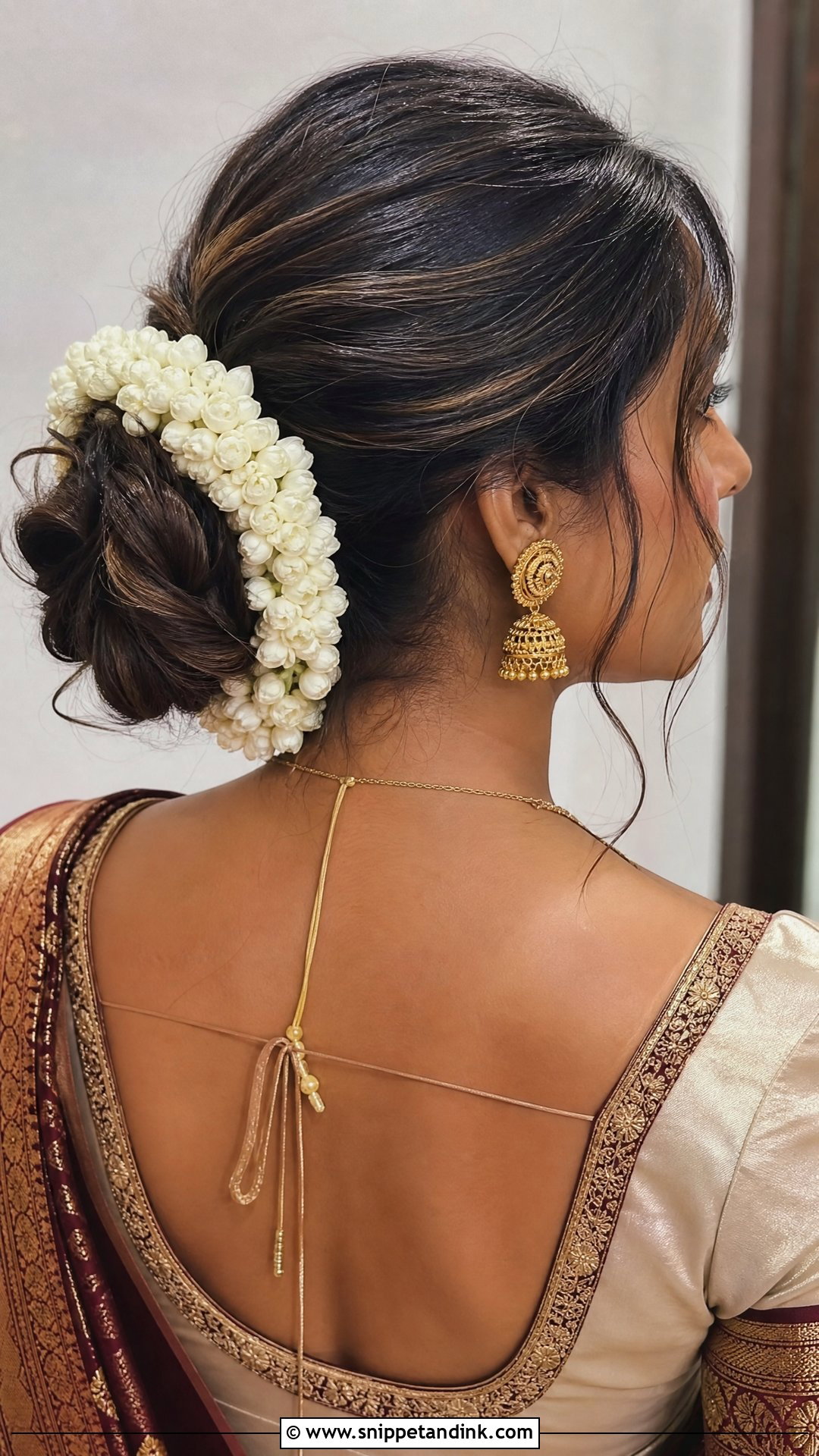 Short Hair Low Bun For Indian Wedding - Snippet and Ink - 20 Short Hair Styles Indian Wedding