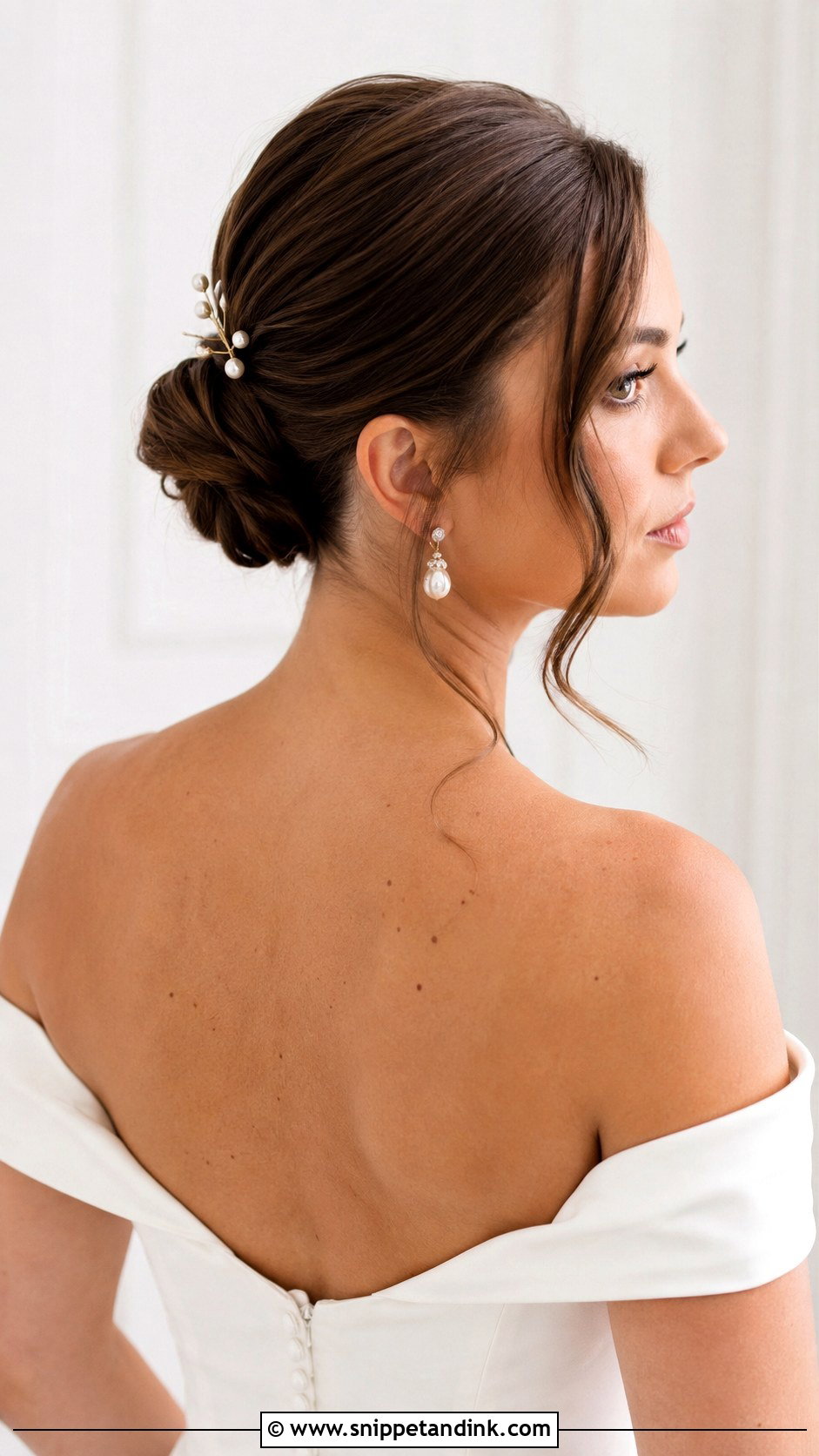 Short Hair Low Bun Updo - Snippet and Ink - 25 Short Hair Style for Wedding Ideas