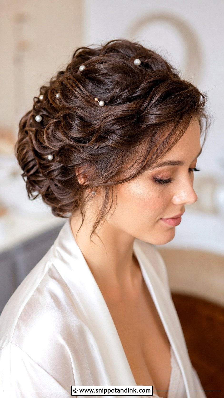 Short Hair Low Bun Wedding Updo - Snippet and Ink - 15 Short Hair Wedding Styles Updo