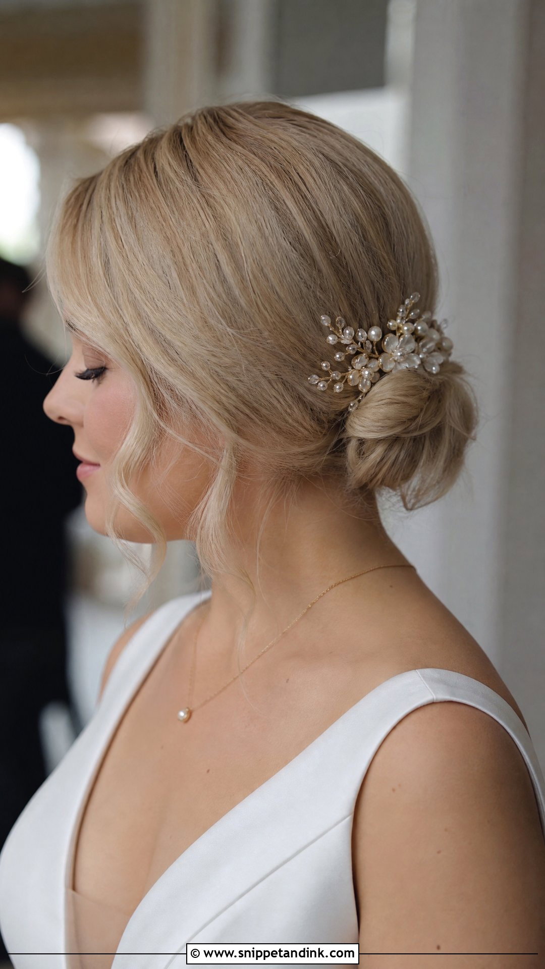 Short Hair Low Bun - Snippet and Ink - 15 Easy Wedding Hairstyles Short Hair