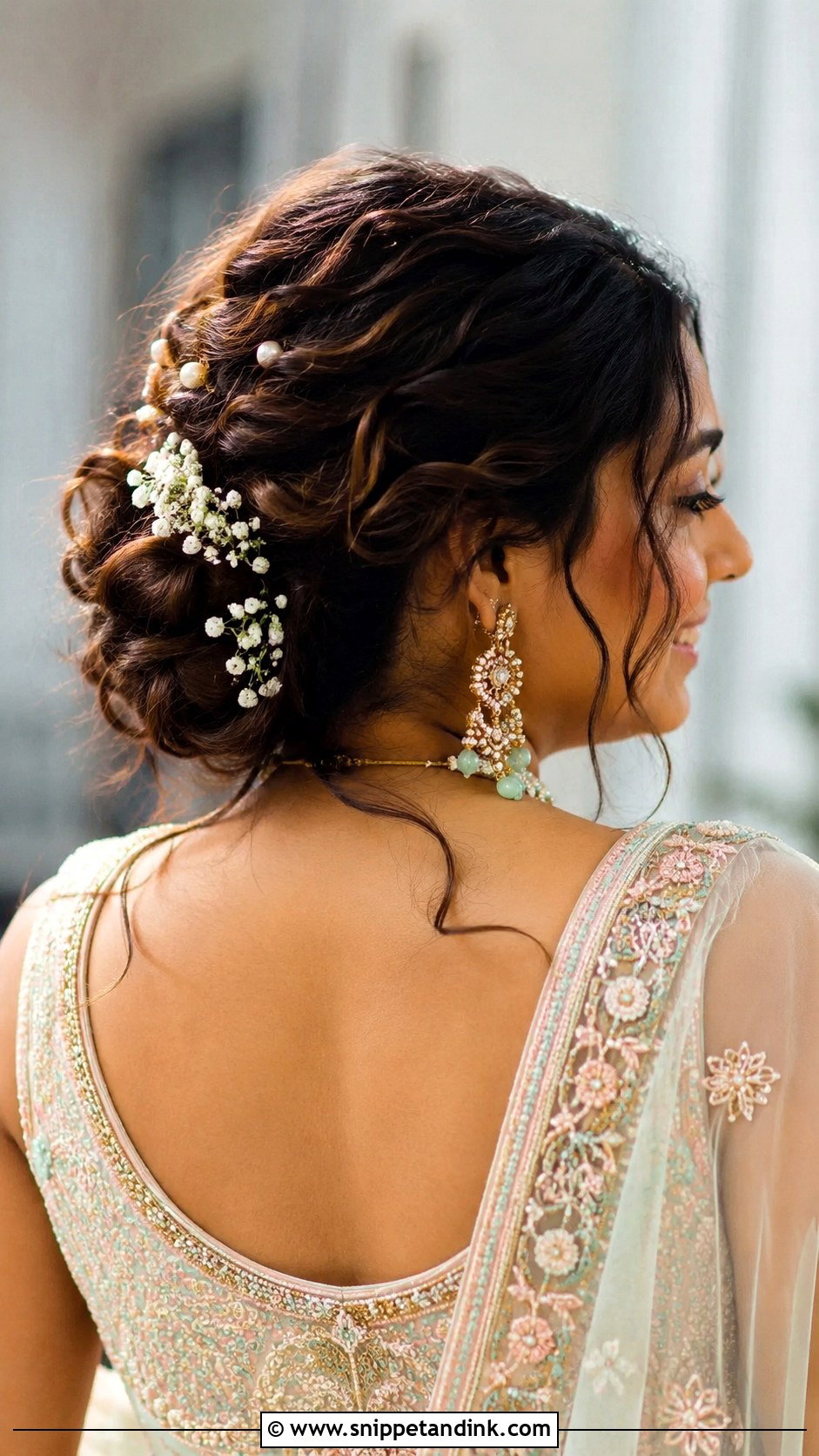 Short Hair Messy Bun For Indian Wedding - Snippet and Ink - 15 Indian Bridal Hairstyles for Short Hair