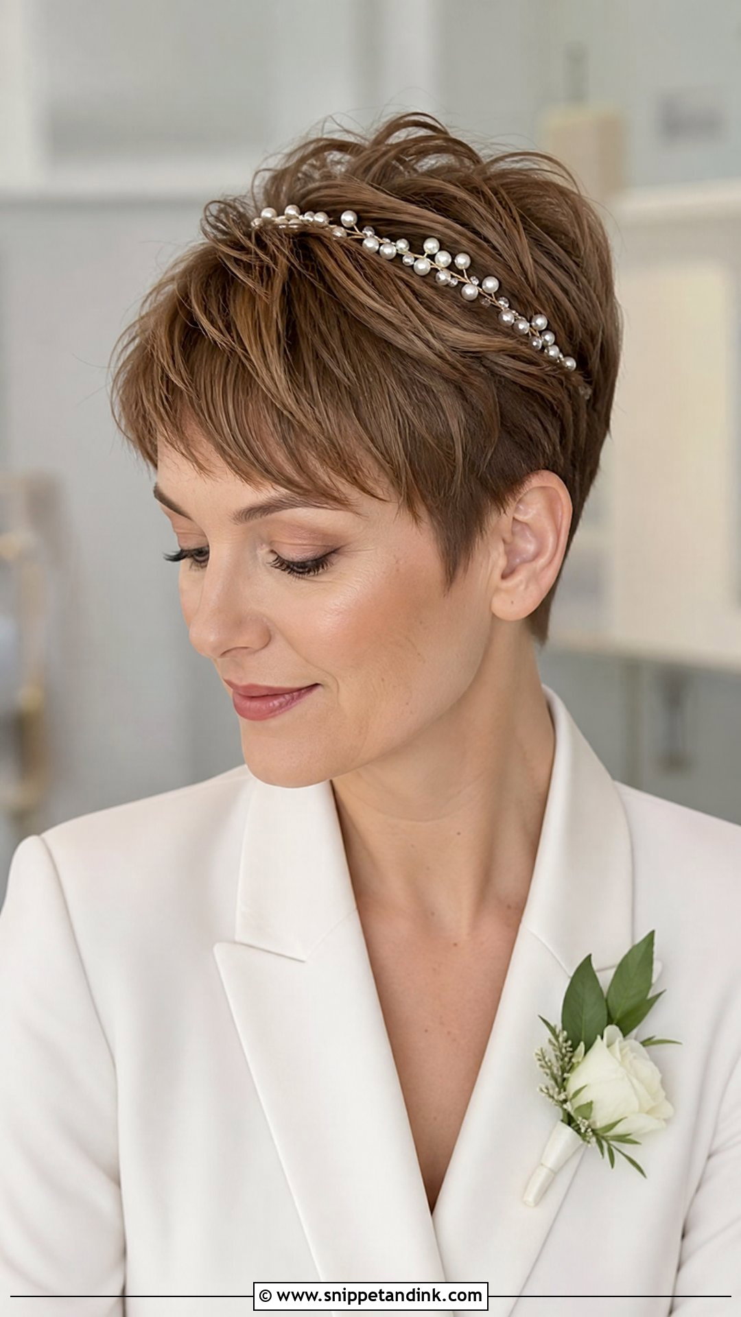 Short Hair Pixie Bridal Updo - Snippet and Ink - 15 Bridal Updo for Short Hair Ideas