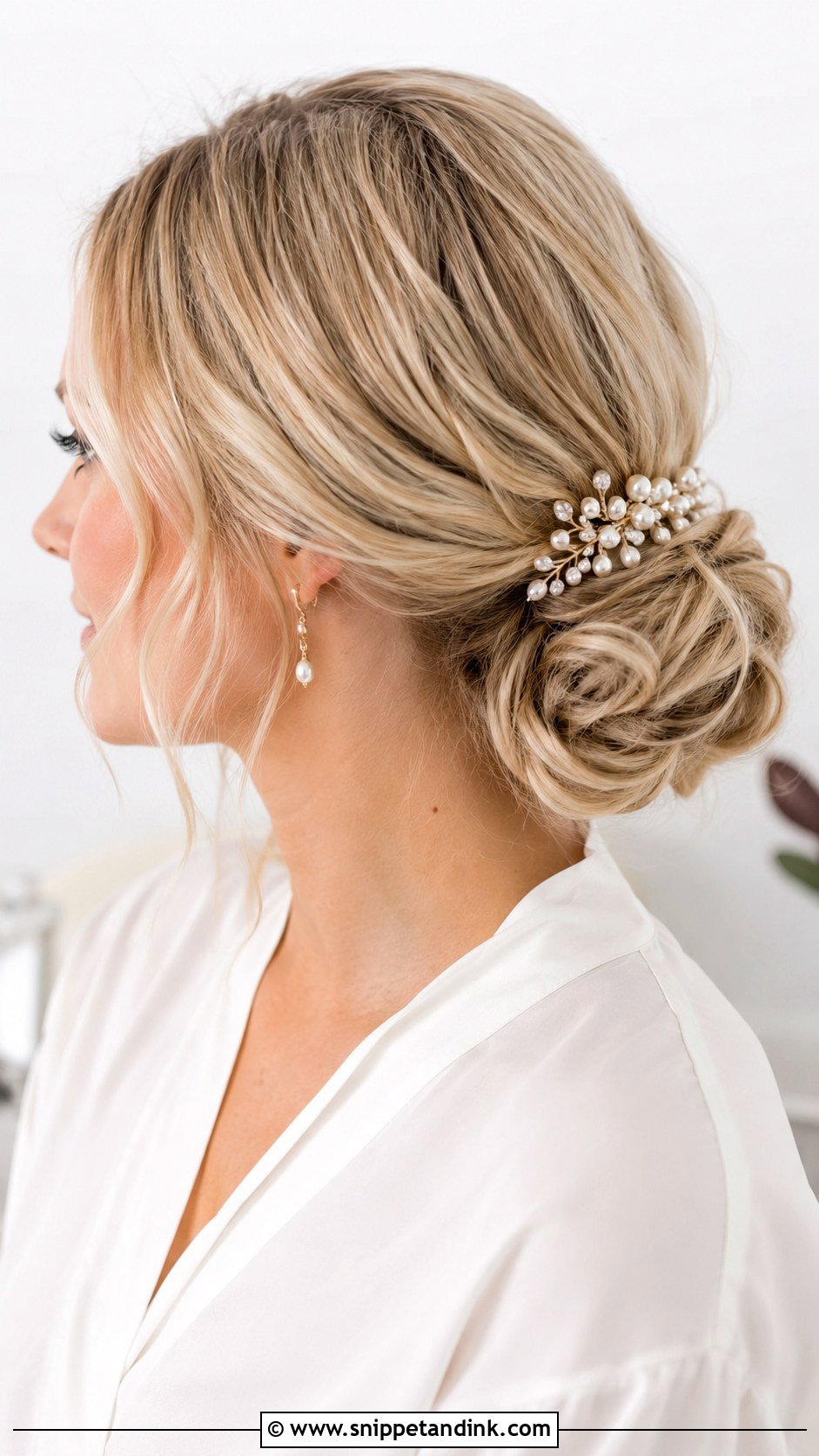 Short Hair Side Bun Wedding Updo - Snippet and Ink - 15 Short Hair Wedding Styles Updo