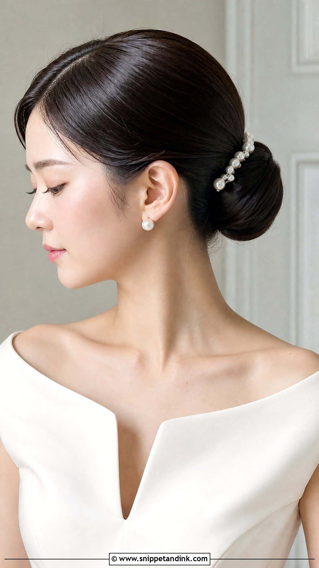 Short Hair Sleek Bridal Updo - Snippet and Ink - 15 Bridal Updo for Short Hair Ideas
