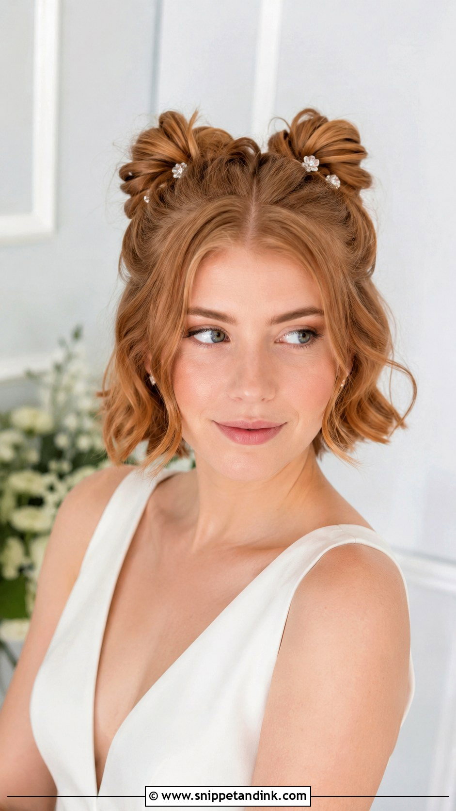 Short Hair Space Buns Wedding Hair - Snippet and Ink - 15 Space Buns Wedding Hair