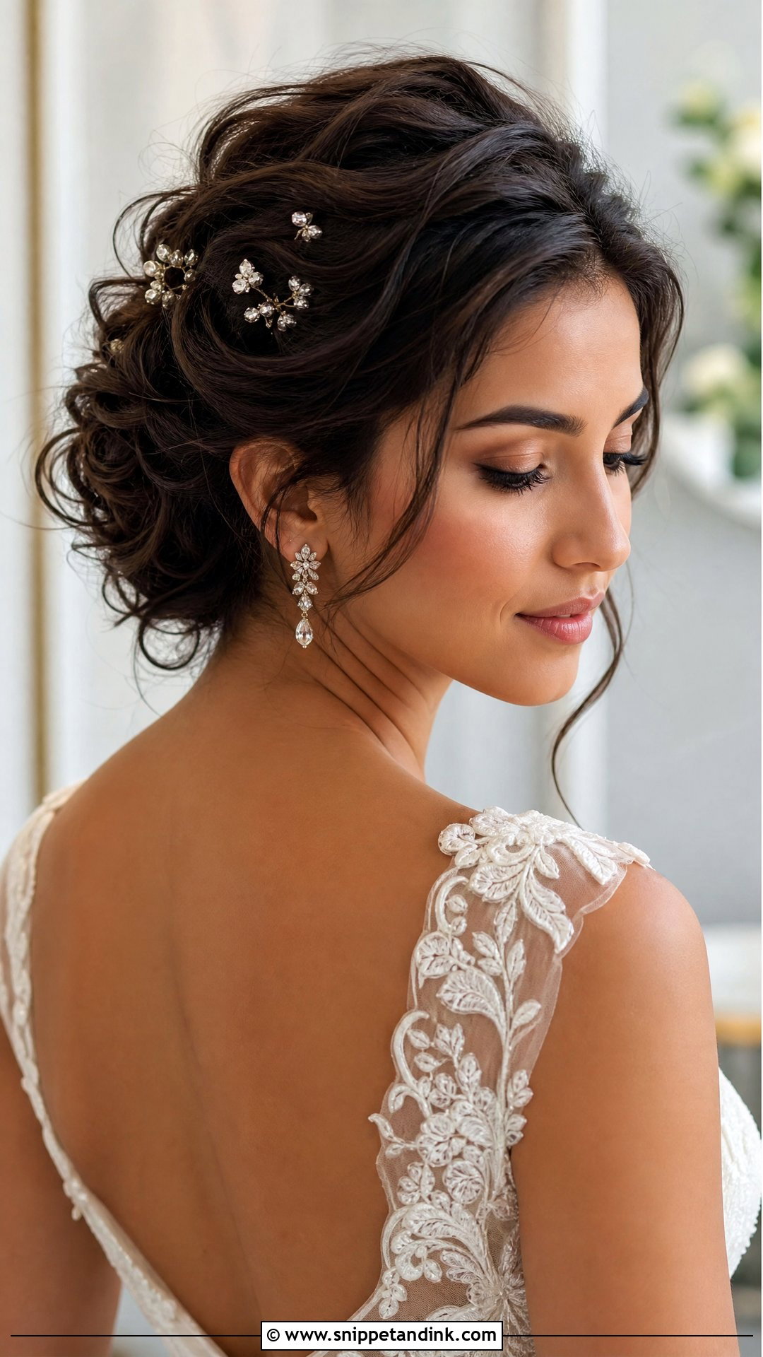 Short Hair Textured Bridal Updo - Snippet and Ink - 15 Bridal Updo for Short Hair Ideas