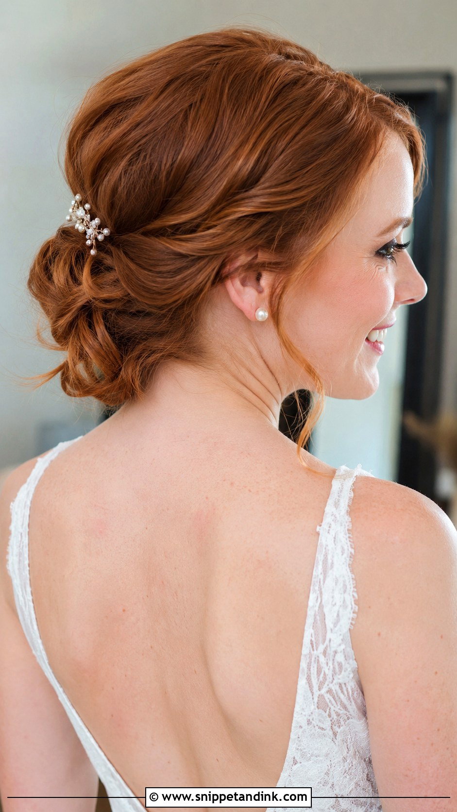 Short Hair Textured Low Bun Wedding Hair - Snippet and Ink - 15 Textured Low Bun Wedding Hairstyles