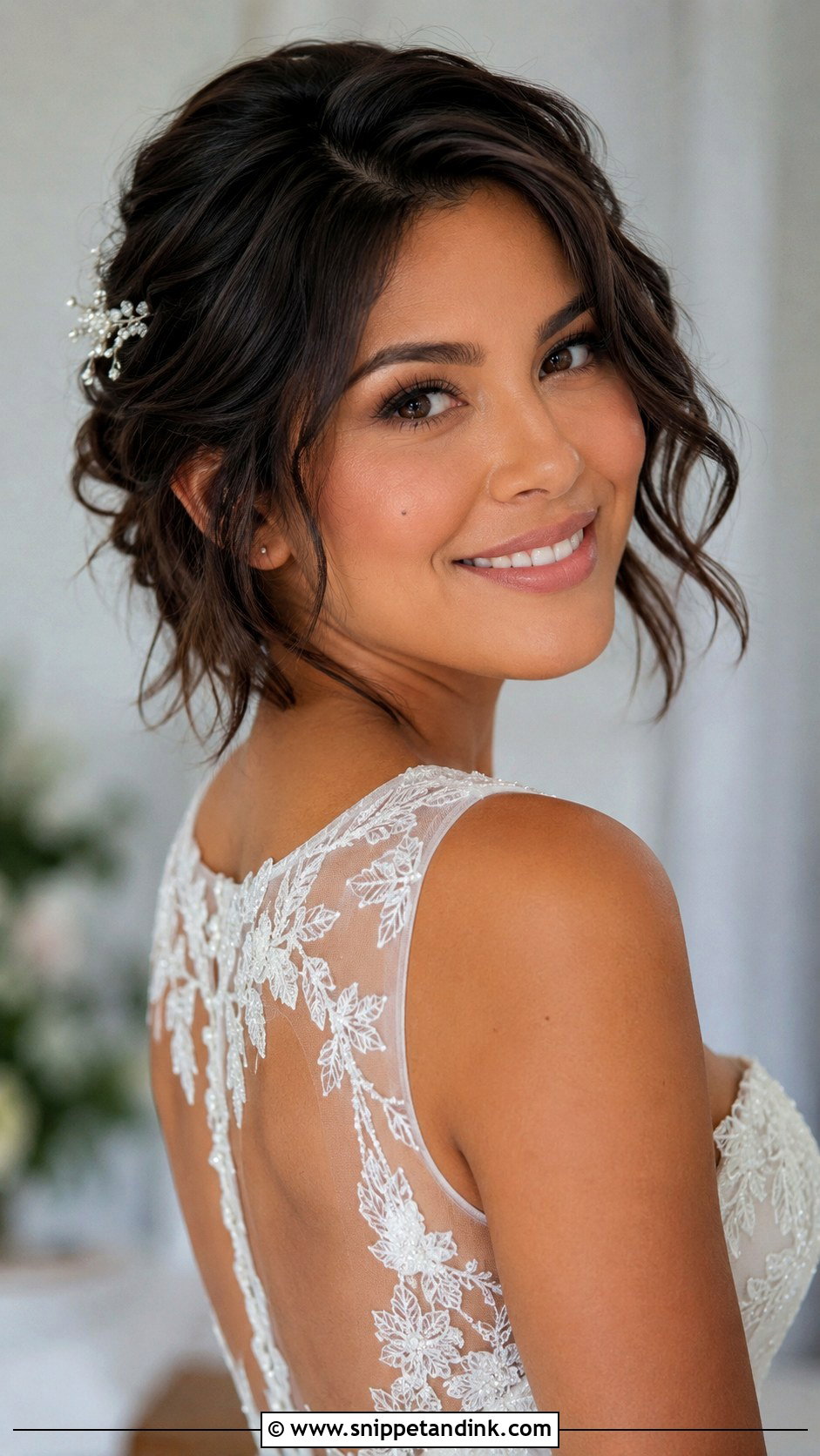 Short Hair Textured Wedding Updo - Snippet and Ink - 15 Short Hair Up Do Wedding Ideas