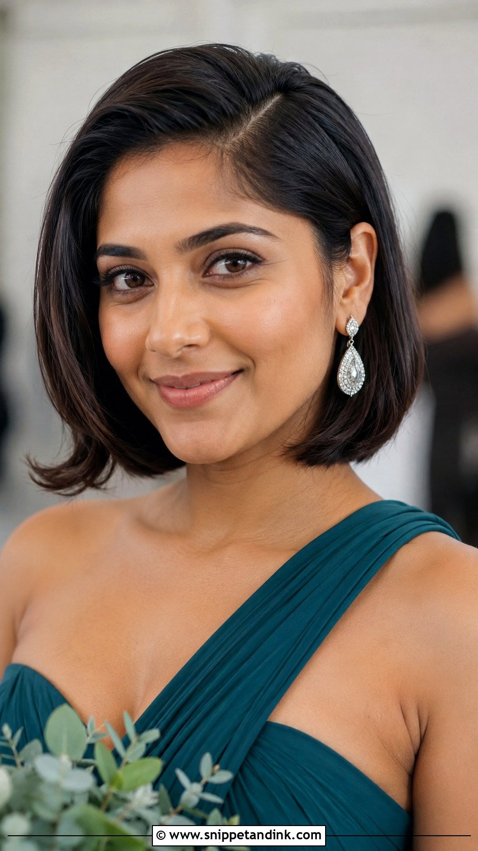 Short Hair Tucked Behind Ear Bridesmaid Hairstyle - Snippet and Ink - 20 Short Hair Wedding Hairstyles Bridesmaid