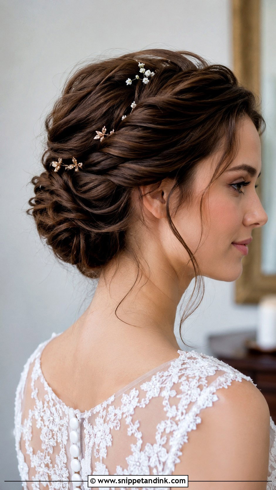 Short Hair Twisted Updo - Snippet and Ink - 15 Short Hair Bridal Updo Ideas