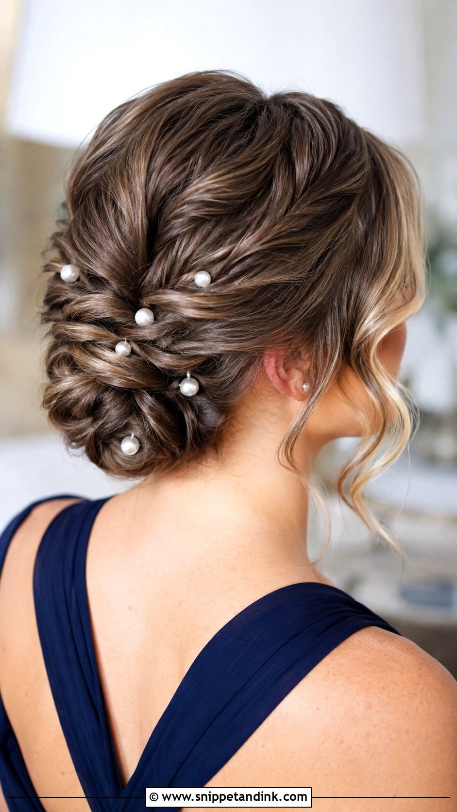 Short Hair Updo With Pearl Pins - Snippet and Ink - 20 Bridesmaid Updo Short Hair Ideas