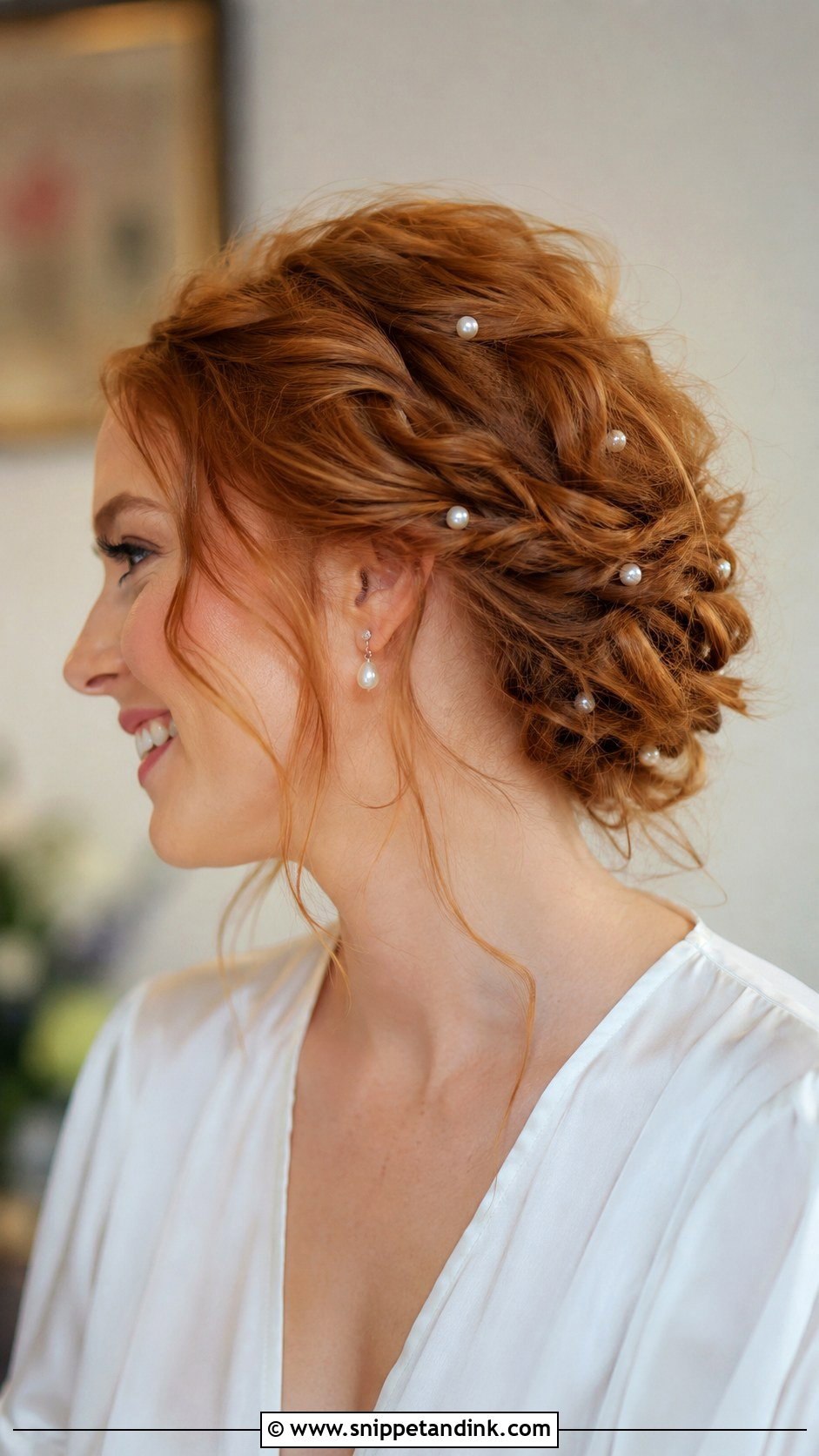 Short Hair Updo With Pearls - Snippet and Ink - 15 Short Hair Wedding Styles Updo