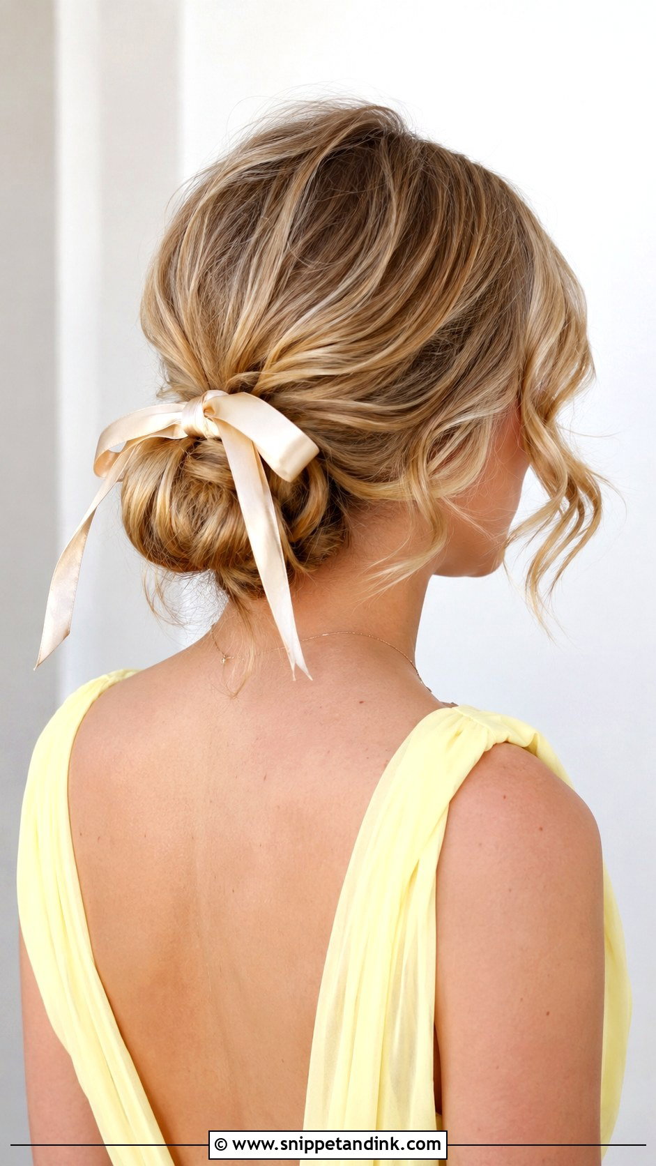 Short Hair Updo With Ribbon - Snippet and Ink - 20 Bridesmaid Updo Short Hair Ideas