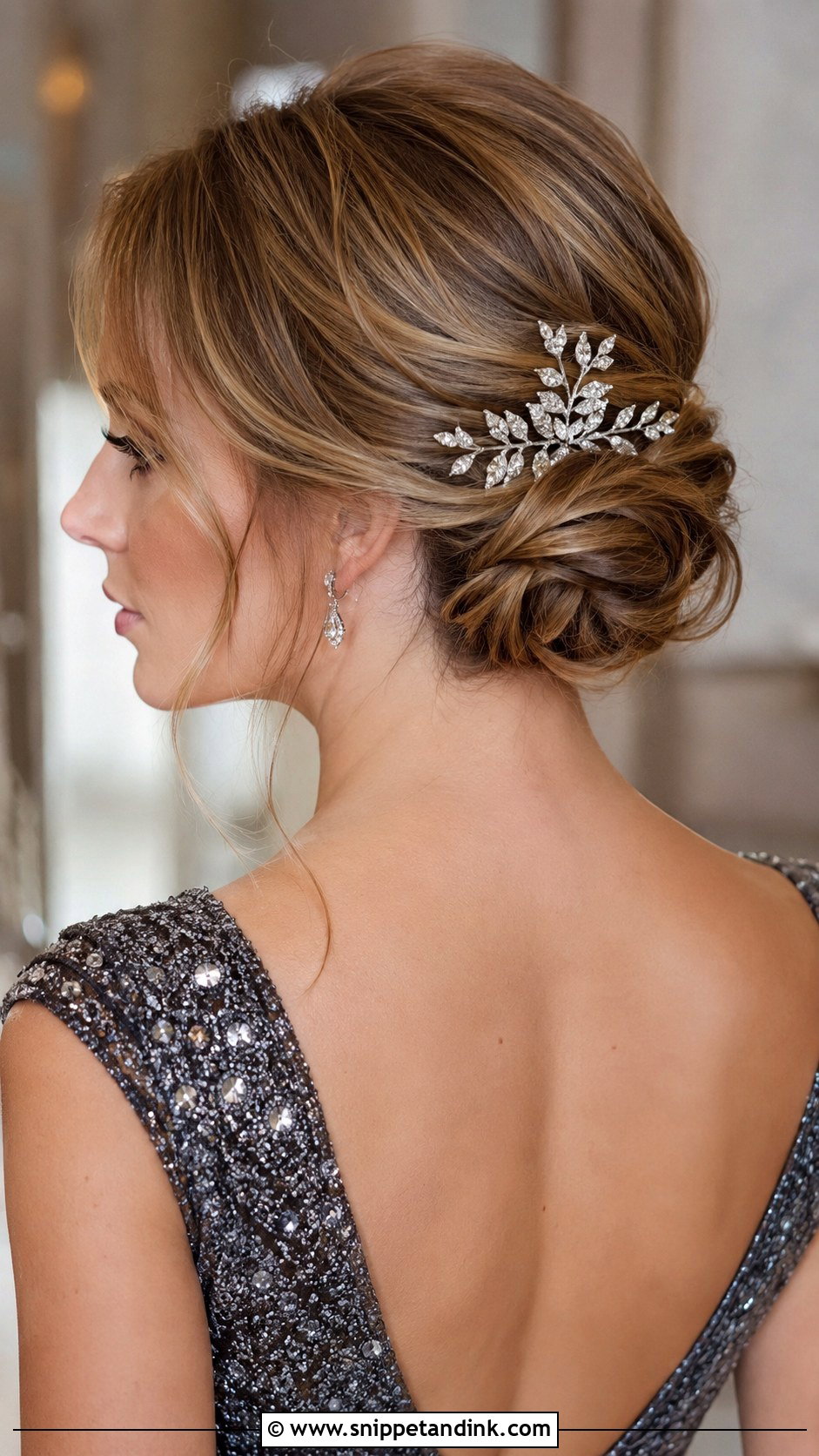 Short Hair Updo With Twisted Chignon - Snippet and Ink - 20 Wedding Hair Short Hair Ideas