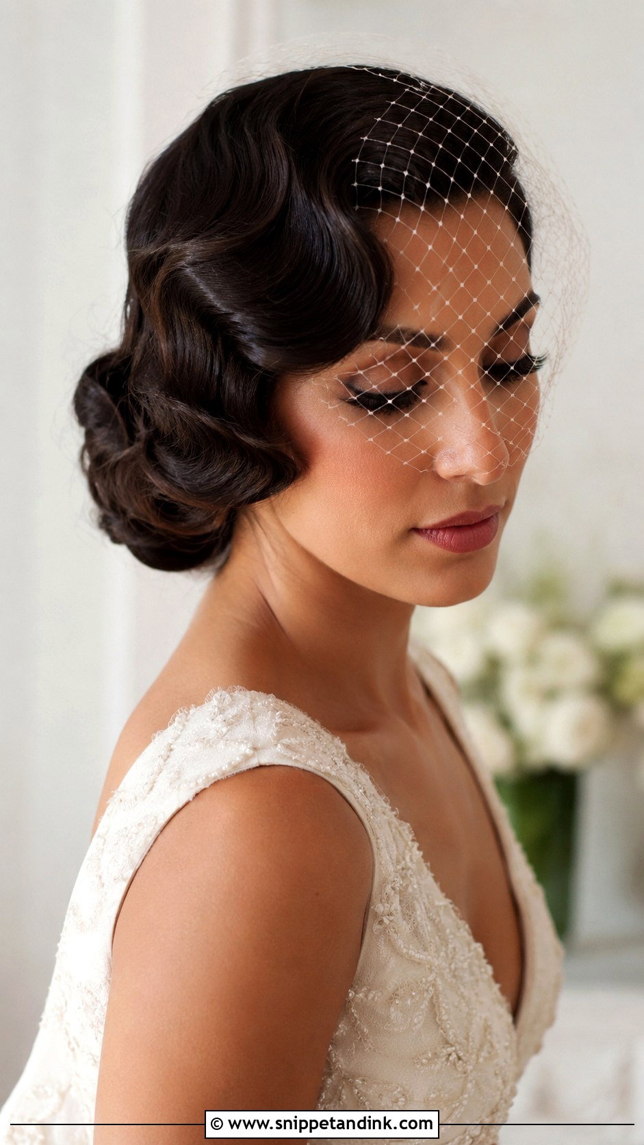 Short Hair Vintage Wave Updo - Snippet and Ink - 15 Short Hair Bridal Updo Ideas