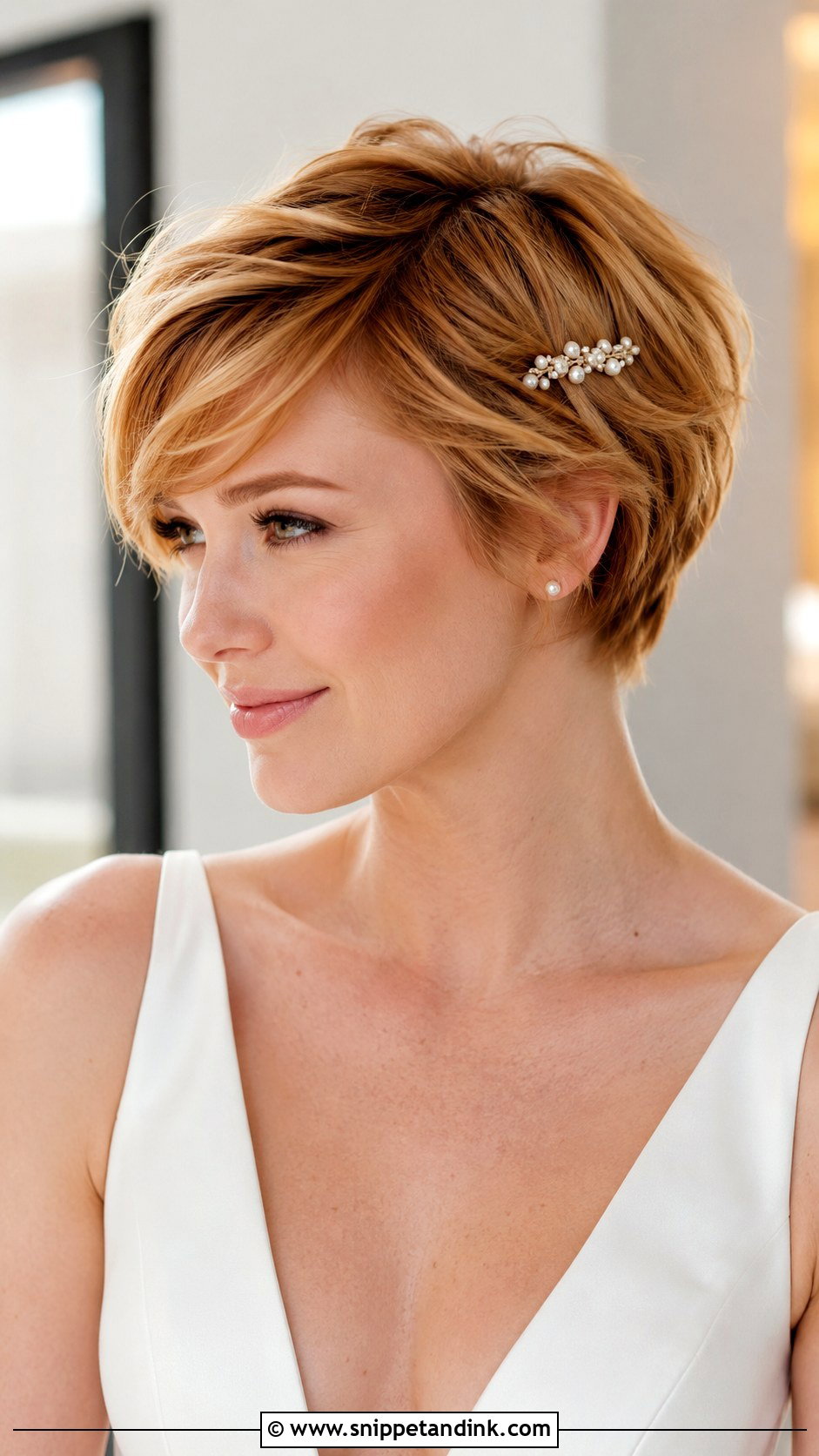 Short Hair Wedding Bixie Cut - Snippet and Ink - 15 Hair Do for Short Hair Wedding Ideas