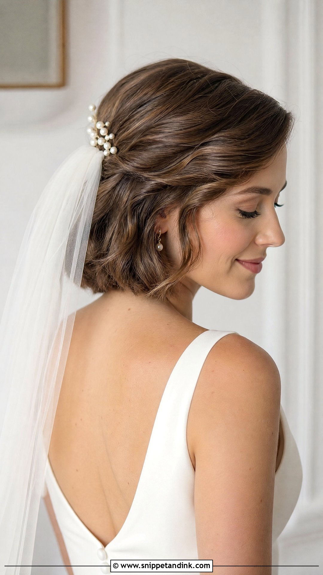 Short Hair Wedding Bob With Veil - Snippet and Ink - 15 Easy Short Hair Wedding Styles