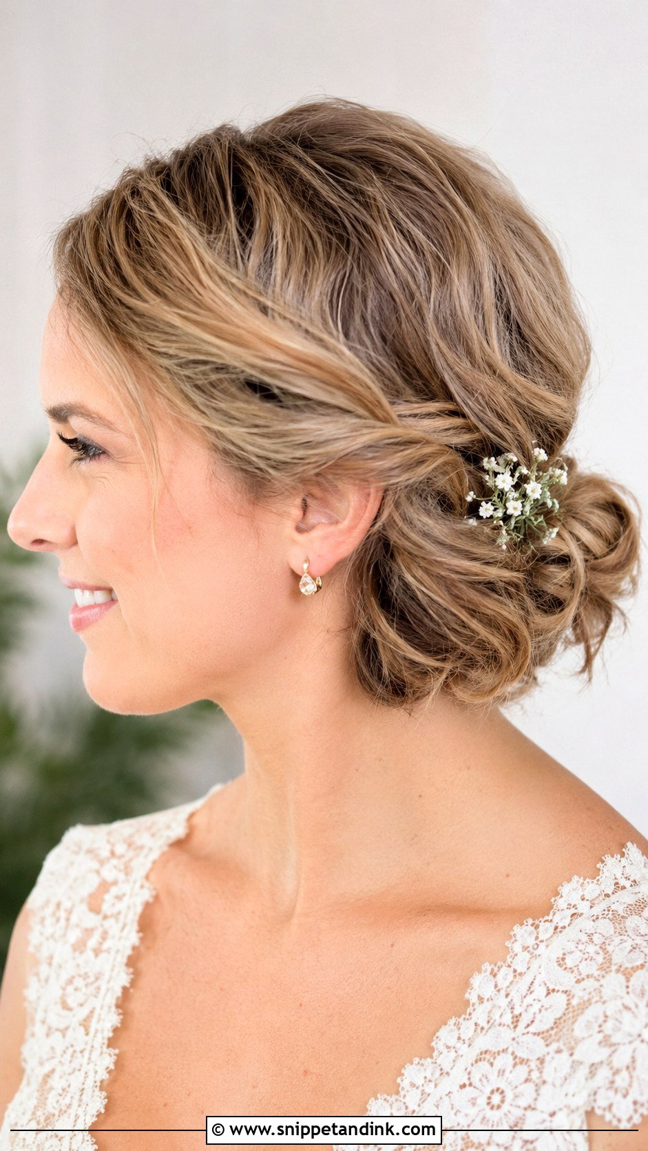 Short Hair Wedding Bun - Snippet and Ink - 20 Hair Bun Wedding Style Ideas