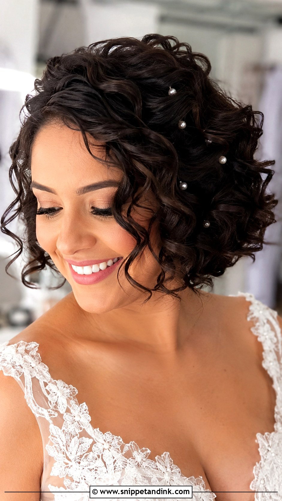 Short Hair Wedding Curly Bob - Snippet and Ink - 15 Hair Do for Short Hair Wedding Ideas