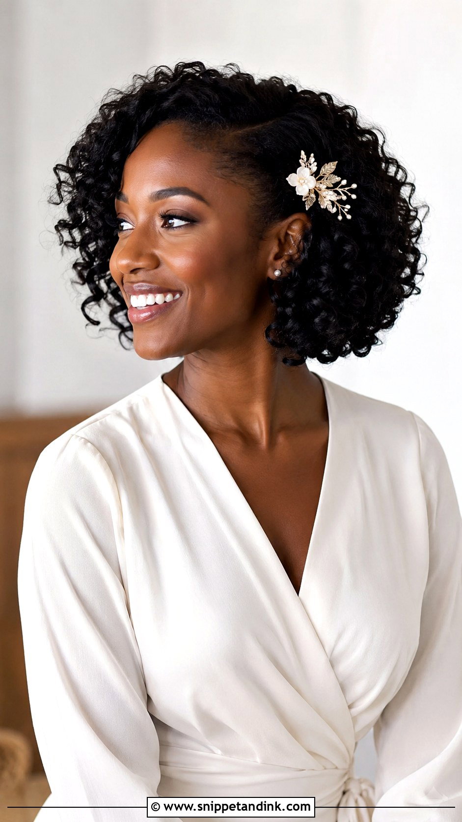 Short Hair Wedding Curly Bob - Snippet and Ink - 20 How to Style Short Hair for Wedding Ideas
