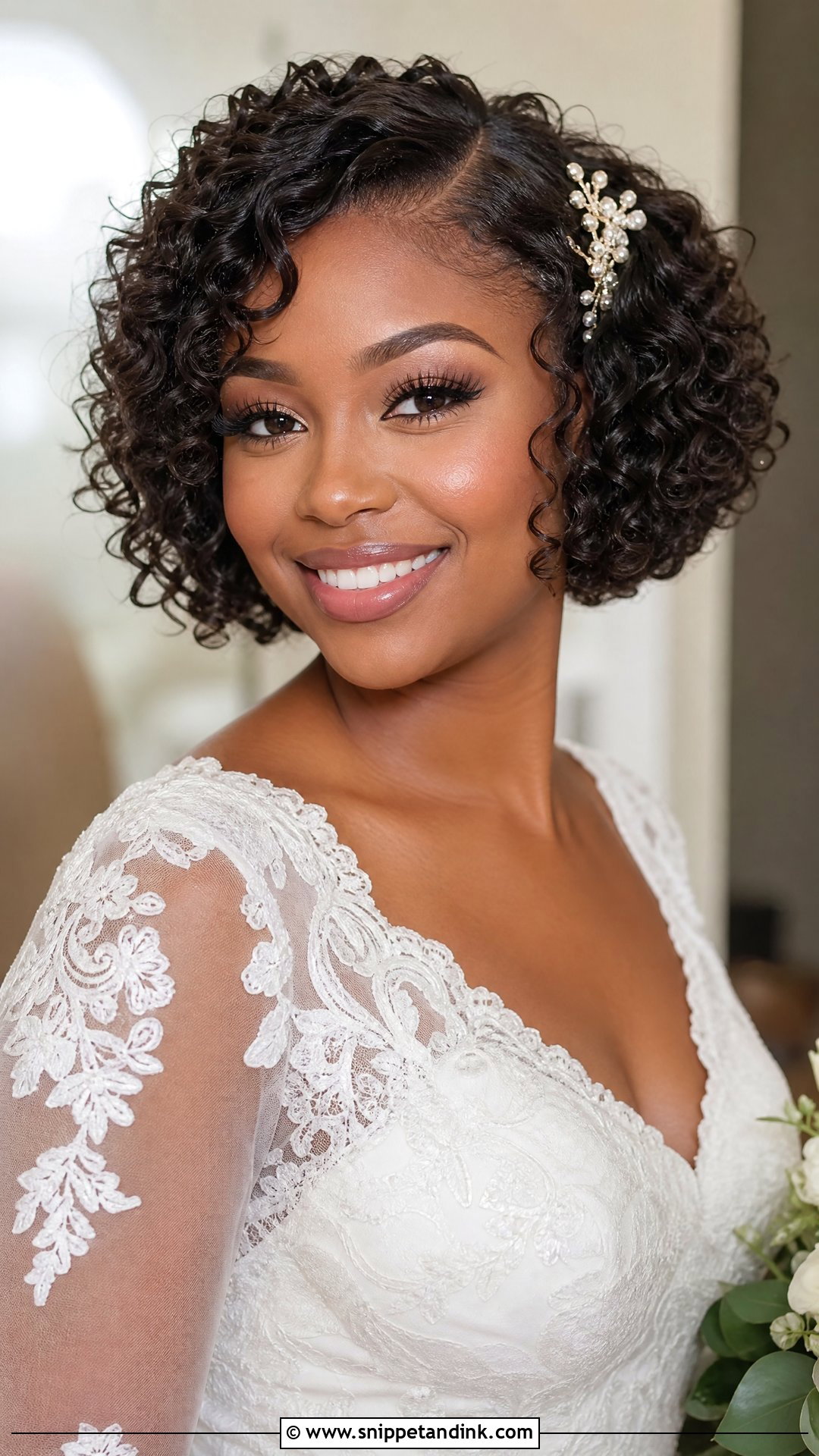 Short Hair Wedding Curly Bob - Snippet and Ink - 15 Easy Short Hair Wedding Styles