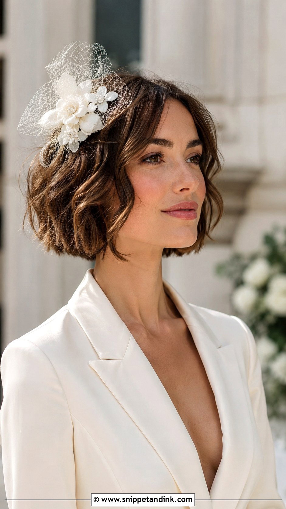 Short Hair Wedding Fascinator - Snippet and Ink - 15 Wedding Hair Fascinator Ideas