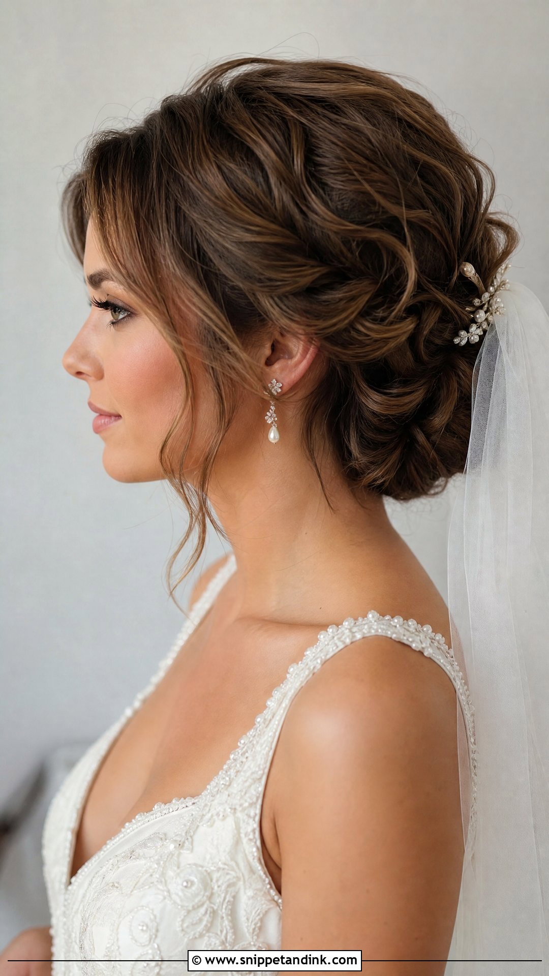 Short Hair Wedding Faux Updo - Snippet and Ink - 15 Easy Short Hair Wedding Styles