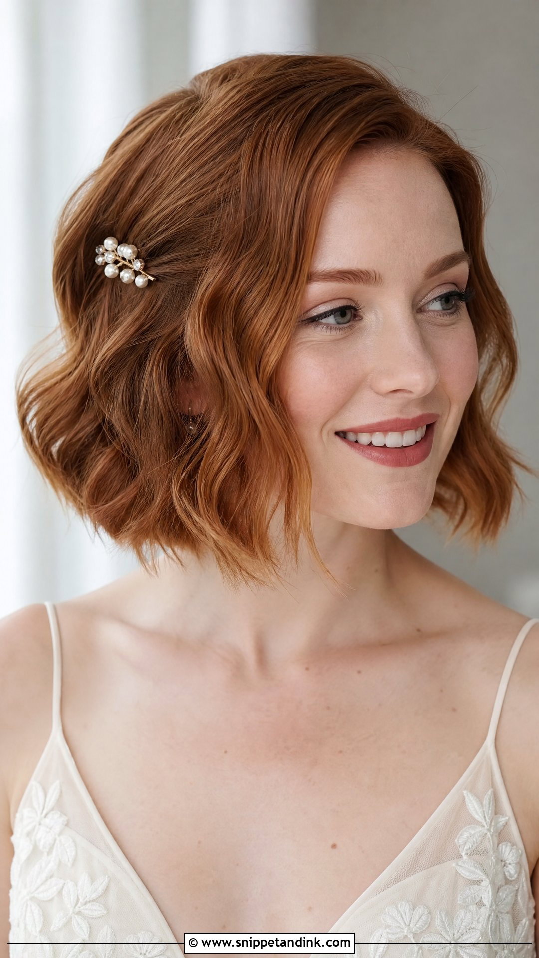 Short Hair Wedding Hairstyle - Snippet and Ink - 20 Wedding Day Hairstyle Ideas