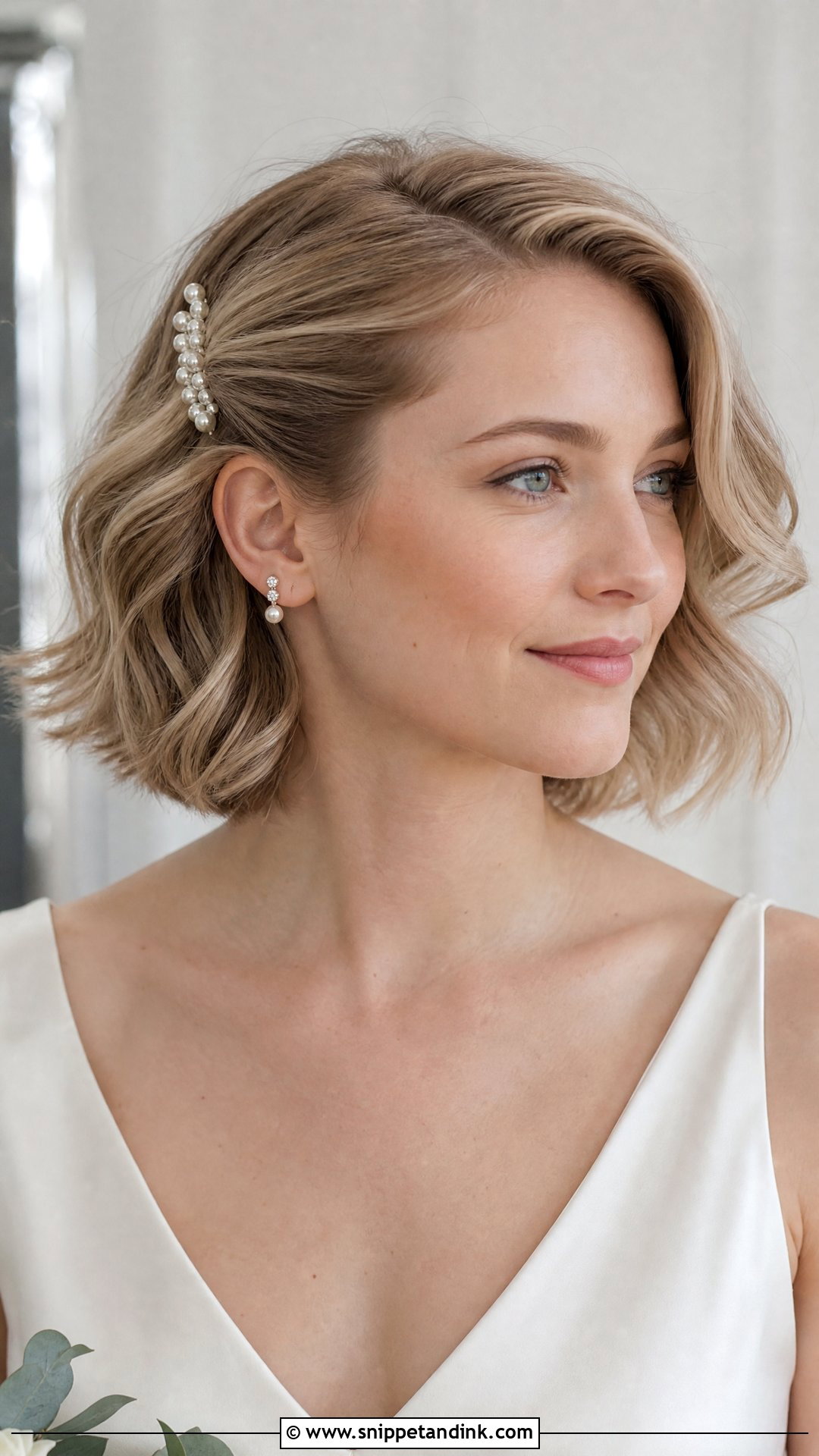 Short Hair Wedding Hairstyle - Snippet and Ink - 15 Cute Simple Wedding Hairstyles