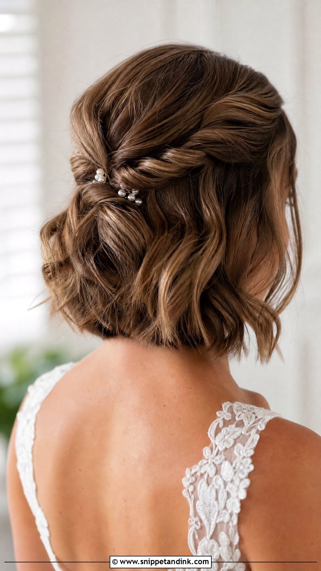 Short Hair Wedding Half Up Twist - Snippet and Ink - 15 Easy Short Hair Wedding Styles