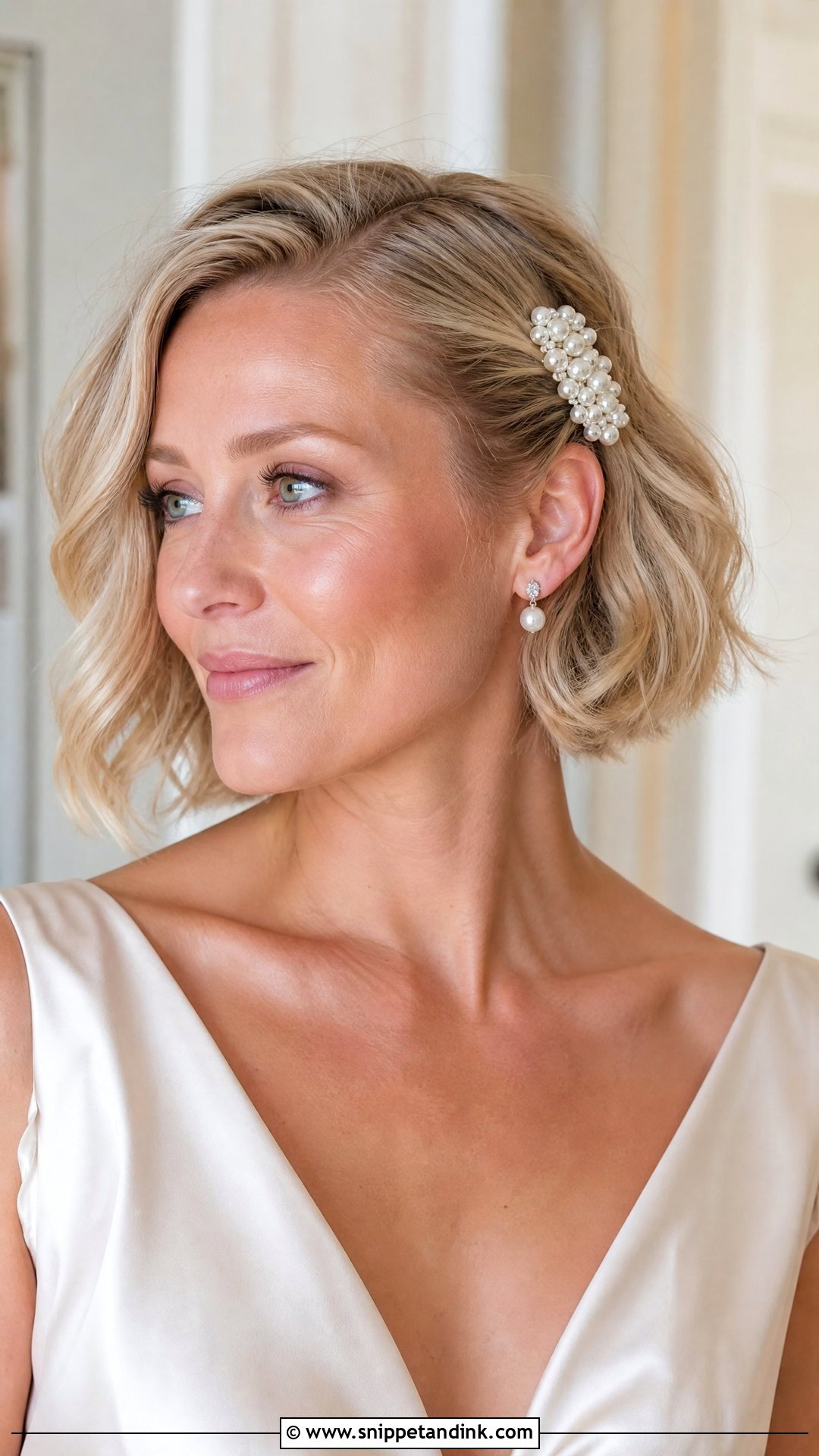 Short Hair Wedding Pearl Clip - Snippet and Ink - 15 Easy Short Hair Wedding Styles