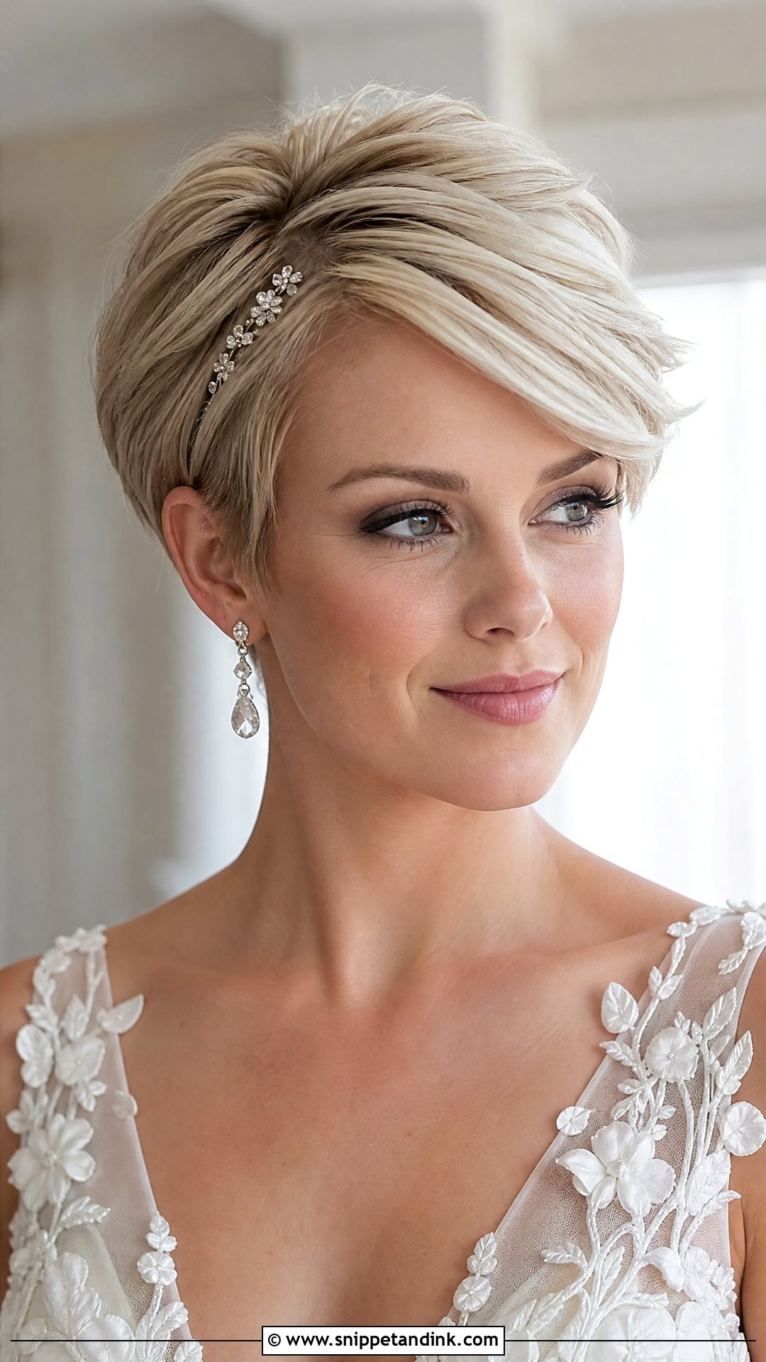 Short Hair Wedding Side Swept Pixie - Snippet and Ink - 15 Easy Short Hair Wedding Styles