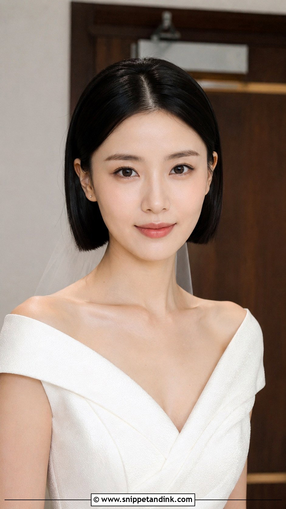 Short Hair Wedding Sleek Bob - Snippet and Ink - 20 How to Style Short Hair for Wedding Ideas