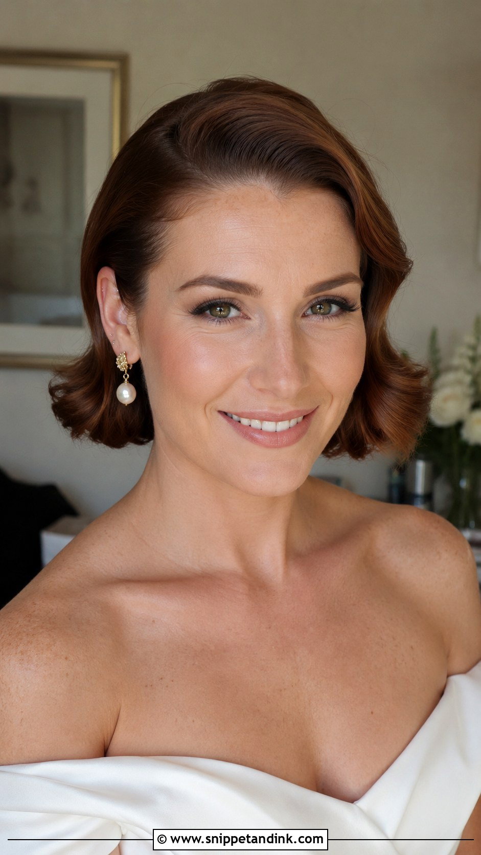 Short Hair Wedding Tucked Bob - Snippet and Ink - 20 How to Style Short Hair for Wedding Ideas
