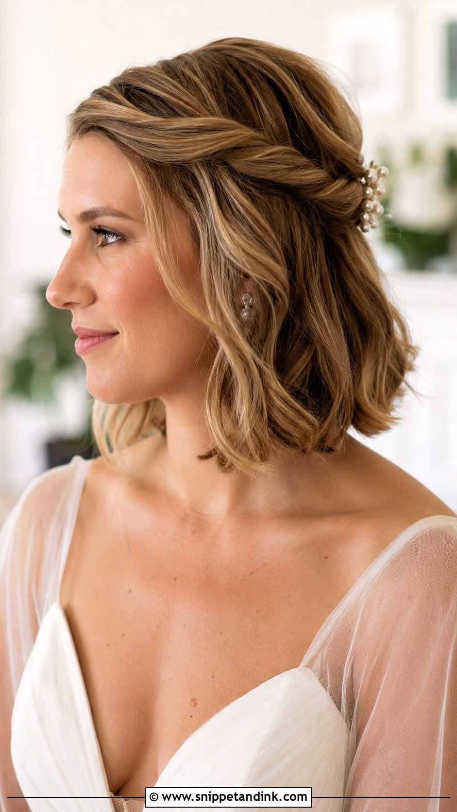 Short Hair Wedding Twisted Back Bob - Snippet and Ink - 15 Hair Do for Short Hair Wedding Ideas