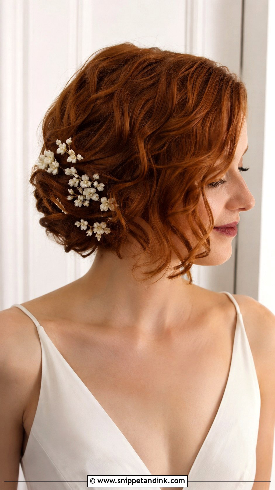 Short Hair Wedding Updo With Flowers - Snippet and Ink - 15 Wedding Hair Updo with Flowers Ideas