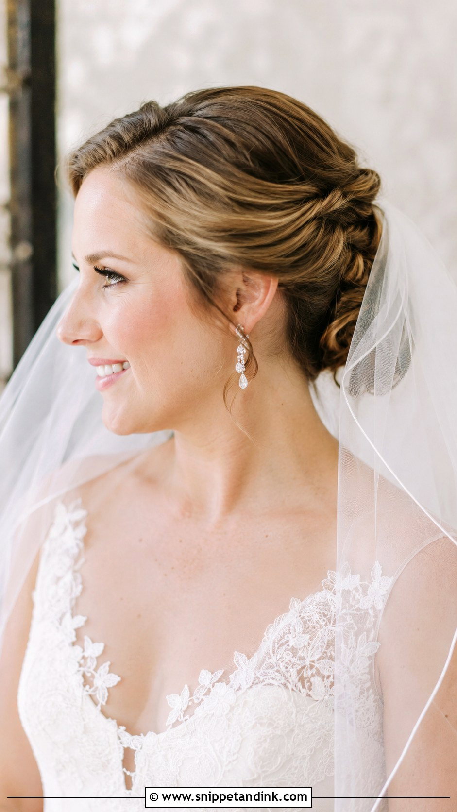 Short Hair Wedding Updo With Veil - Snippet and Ink - 20 Bridal Hair for Short Hair Ideas