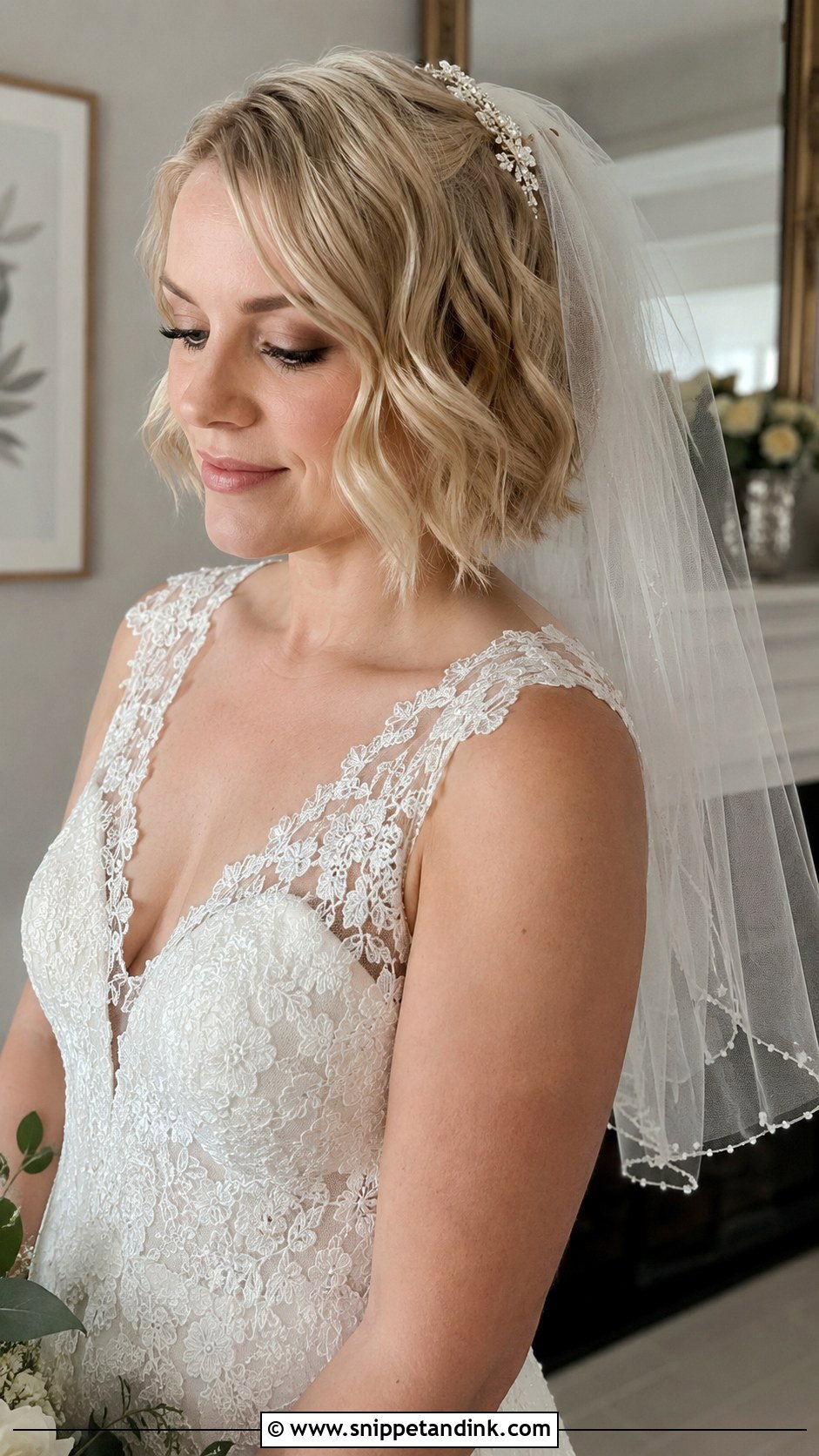 Short Hair Wedding Veil - Snippet and Ink - 20 How to Style Short Hair for Wedding Ideas
