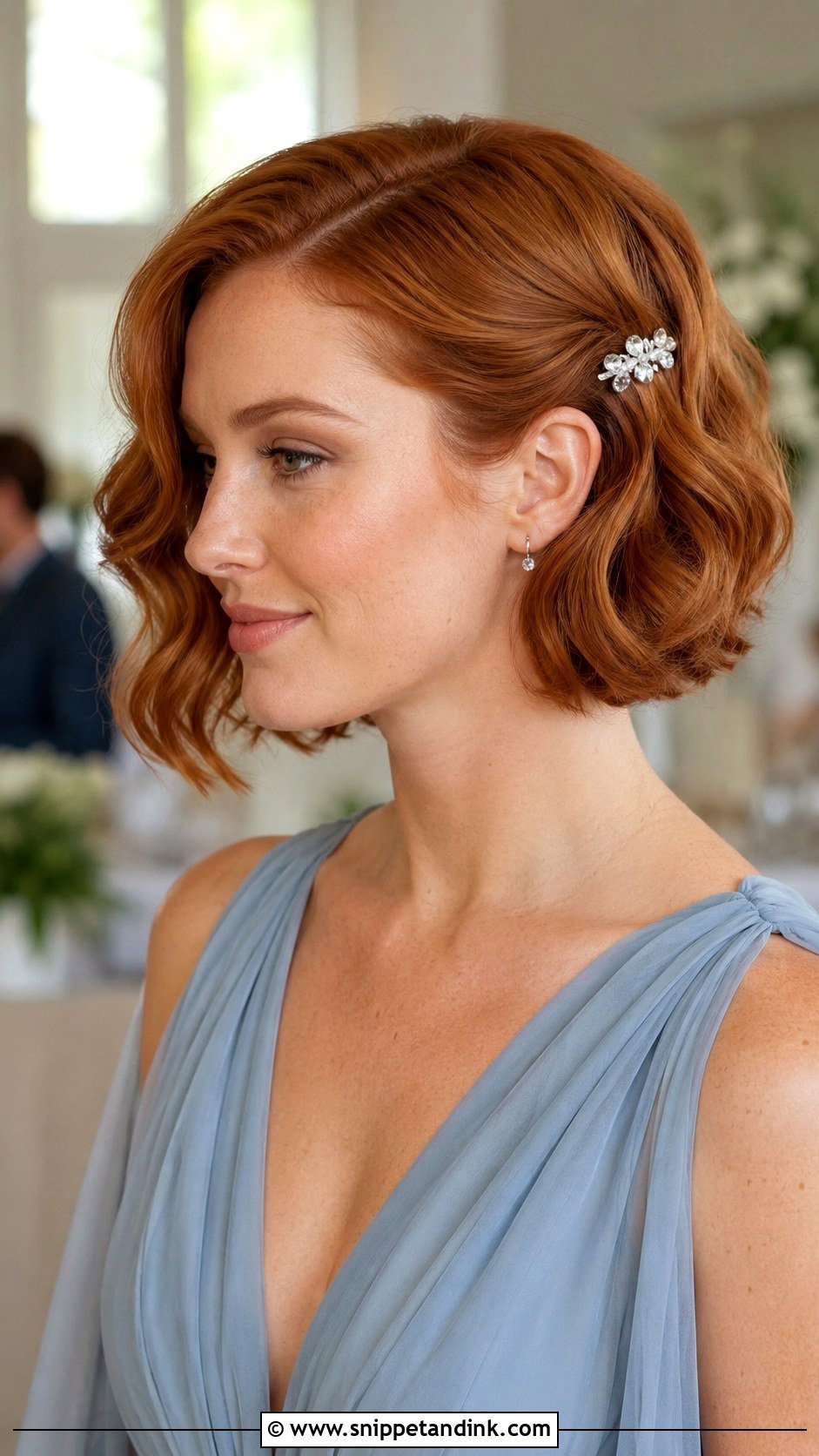 Short Hair Wedding Waves - Snippet and Ink - 15 Sister of the Bride Hairdo Ideas