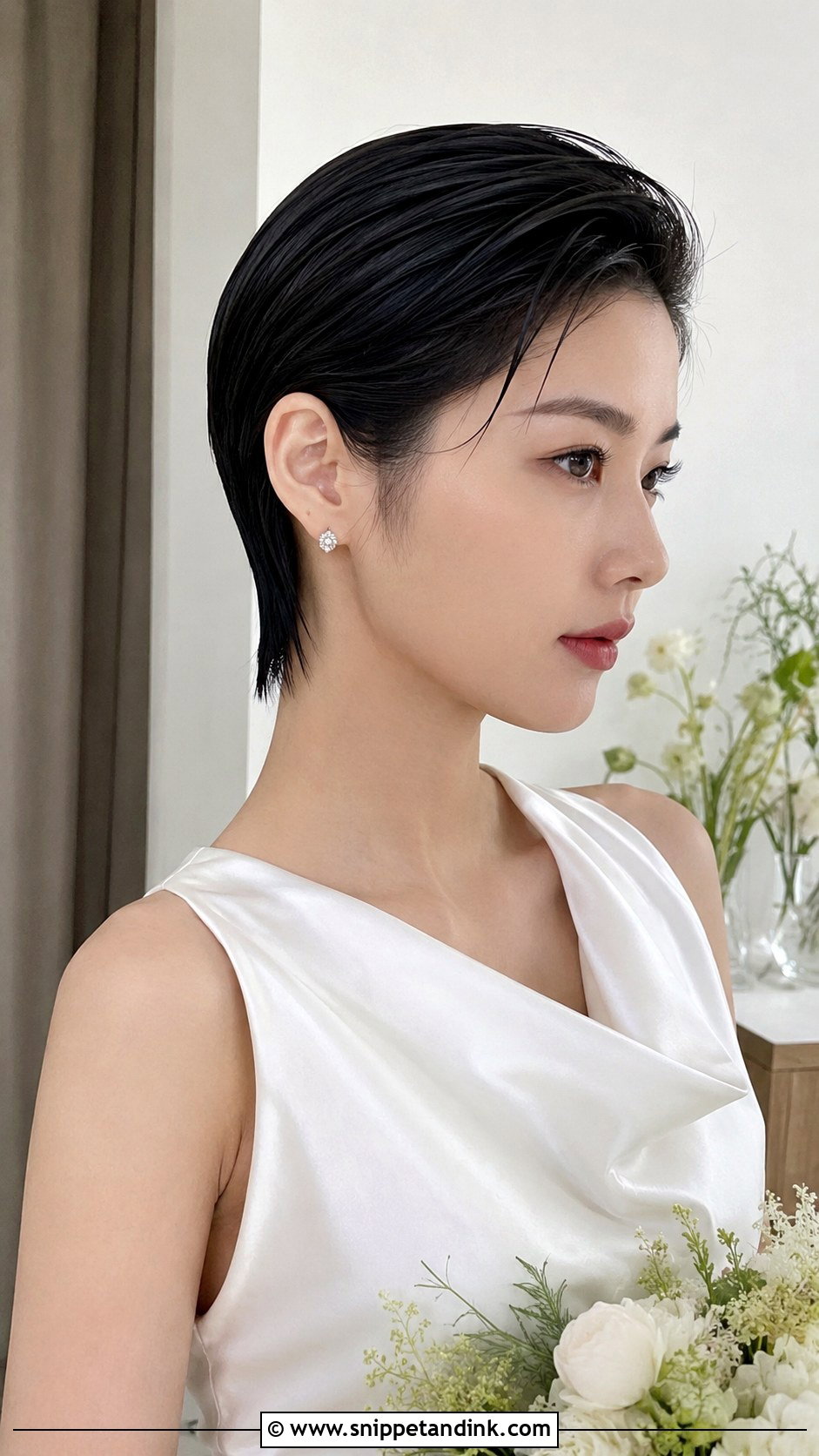 Short Hair Wedding Wet Look - Snippet and Ink - 20 How to Style Short Hair for Wedding Ideas