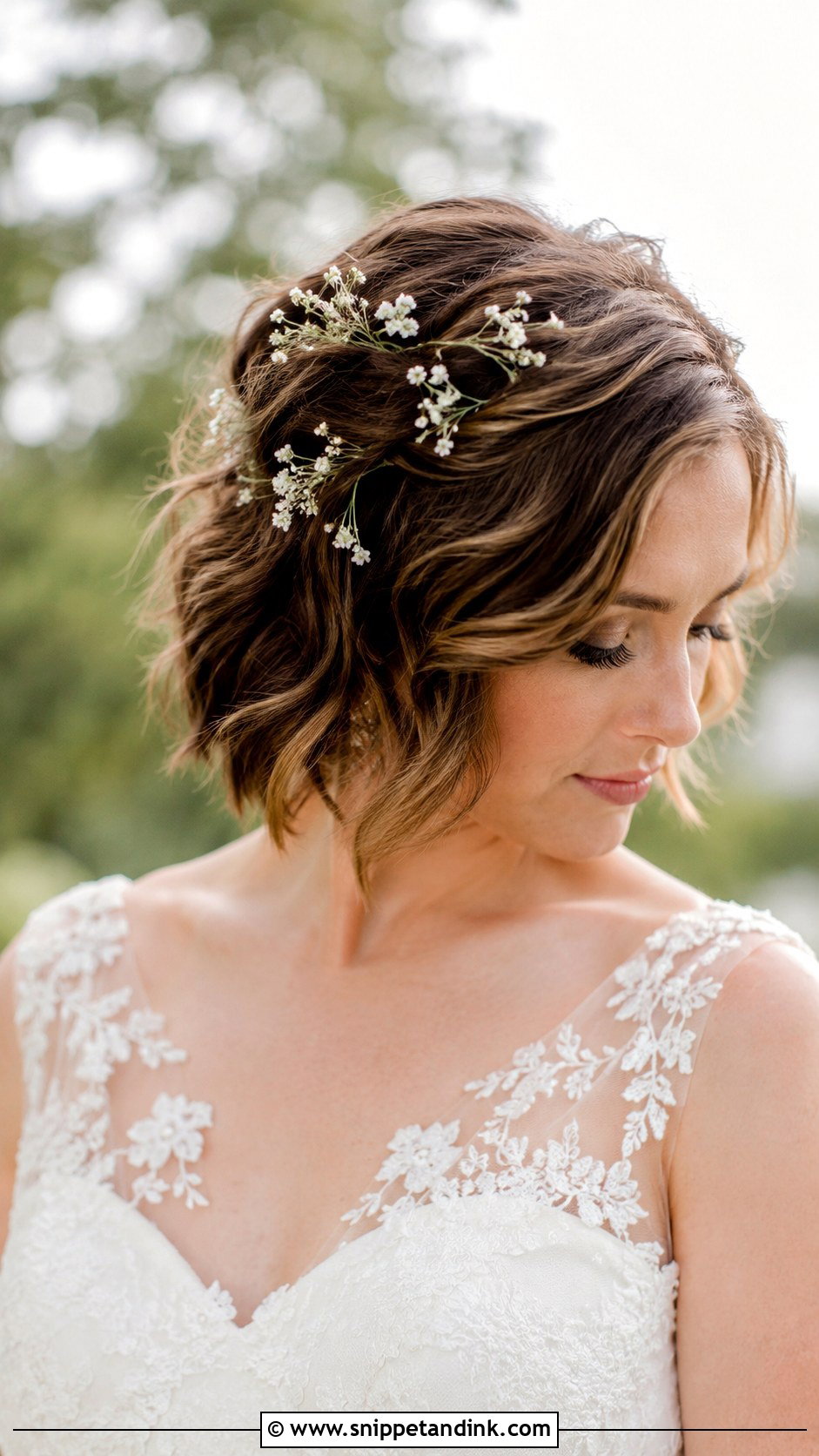 Short Hair With Babys Breath - Snippet and Ink - 30 Short Hair Bride Ideas