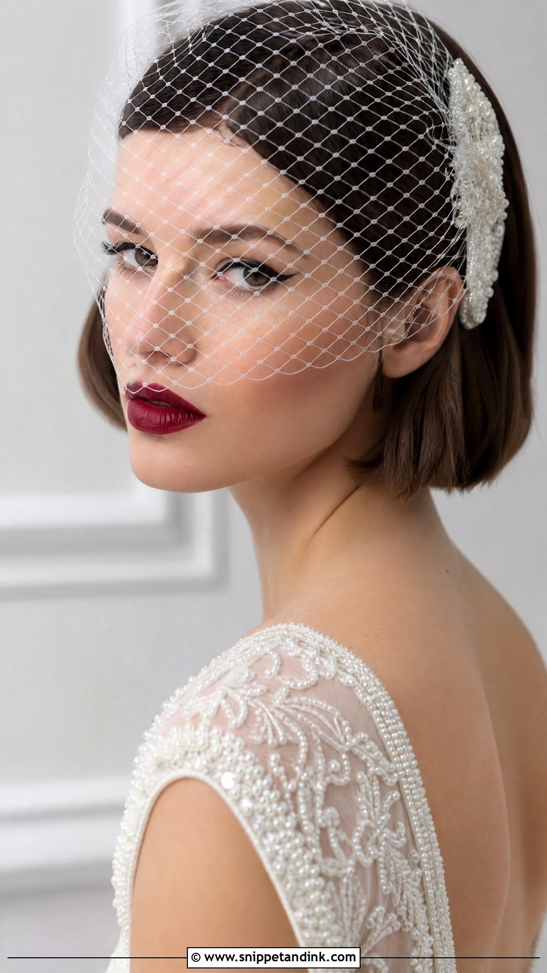 Short Hair With Birdcage Veil - Snippet and Ink - 20 Short Haired Bride Ideas