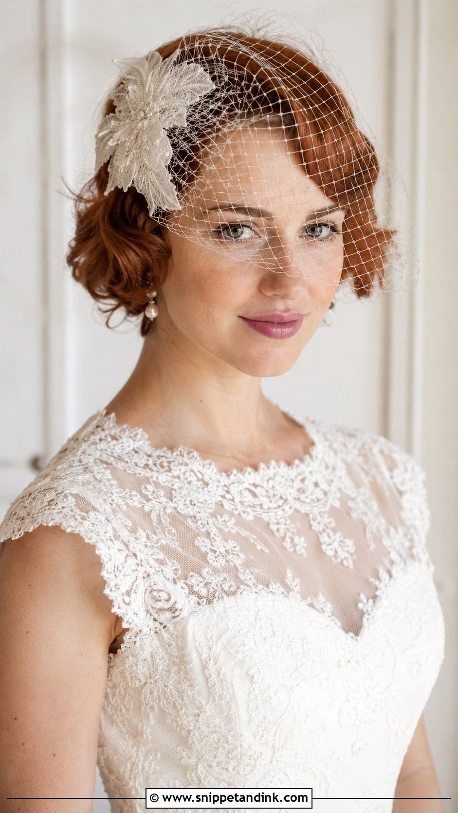 Short Hair With Birdcage Veil - Snippet and Ink - 25 Bride Short Hairstyles