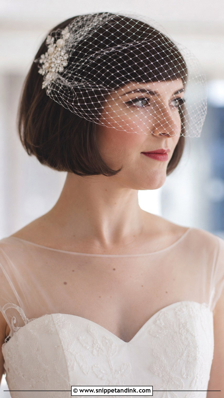 Short Hair With Birdcage Veil - Snippet and Ink - 25 Hair Styles for Short Hair for Weddings