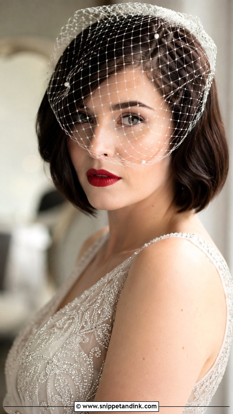 Short Hair With Birdcage Veil - Snippet and Ink - 25 Short Hair Bridal Hairstyles