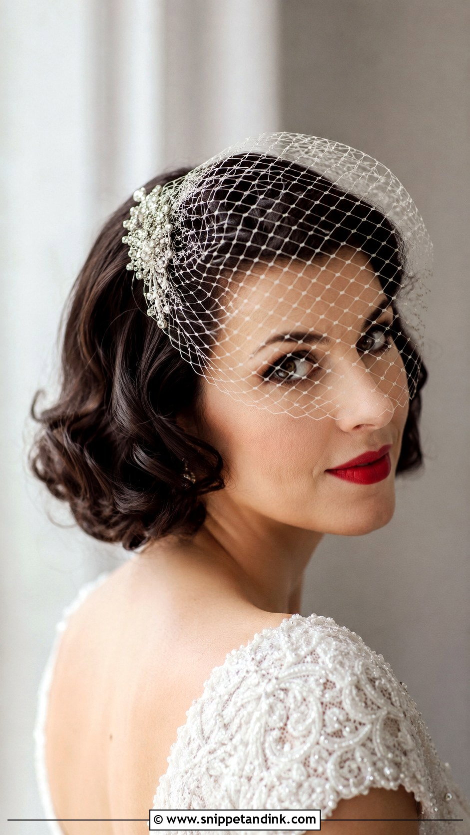 Short Hair With Birdcage Veil - Snippet and Ink - 25 Short Hair Bride Hairstyles