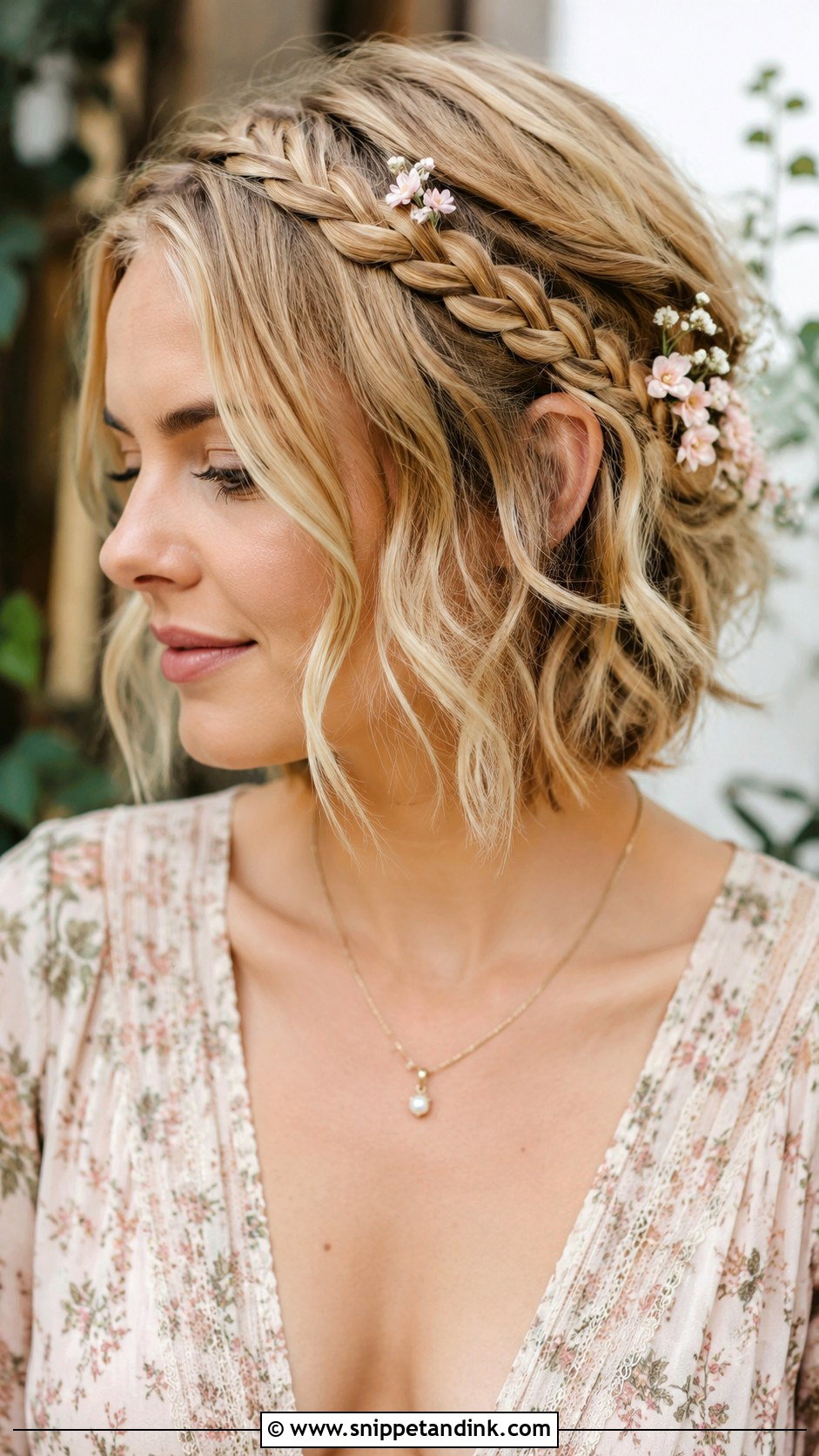 Short Hair With Braided Crown for Wedding Guest - Snippet and Ink - 25 Short Hairstyles for Wedding Guest
