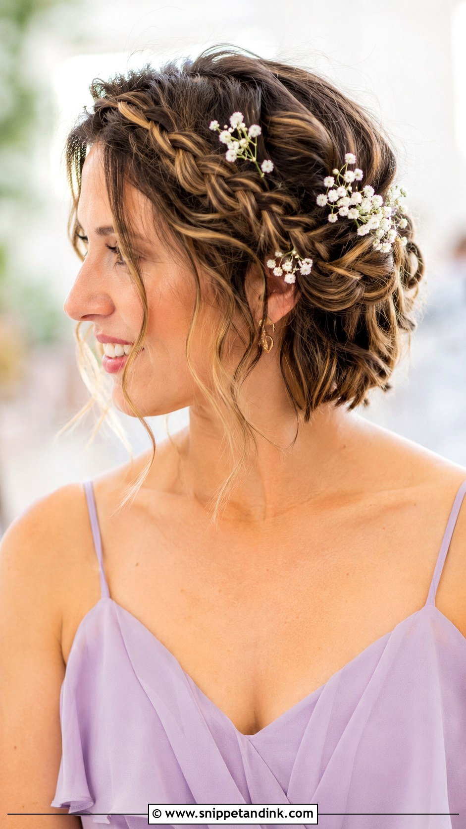 Short Hair With Braided Crown - Snippet and Ink - 20 Bridemaids Hairstyles Shorter Hair