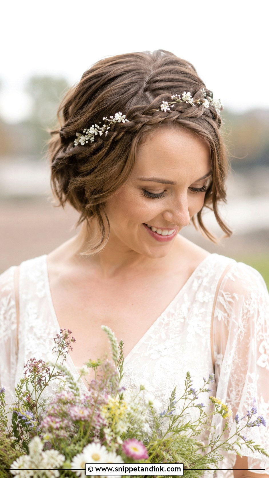 Short Hair With Braided Headband - Snippet and Ink - 20 Short Hair Dos for Wedding Ideas