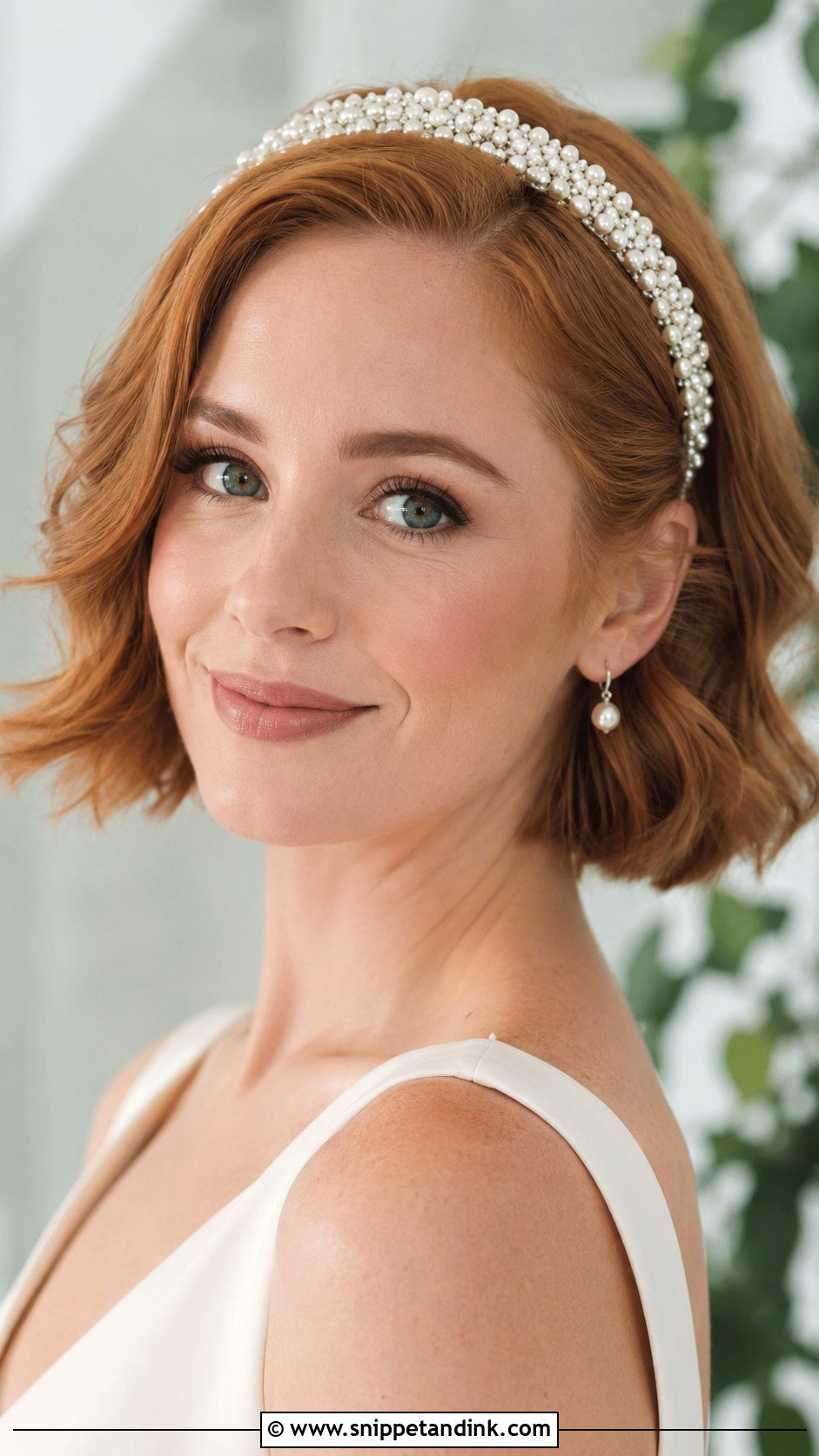 Short Hair With Bridal Headband - Snippet and Ink - 15 Short Hair Designs for Wedding Ideas